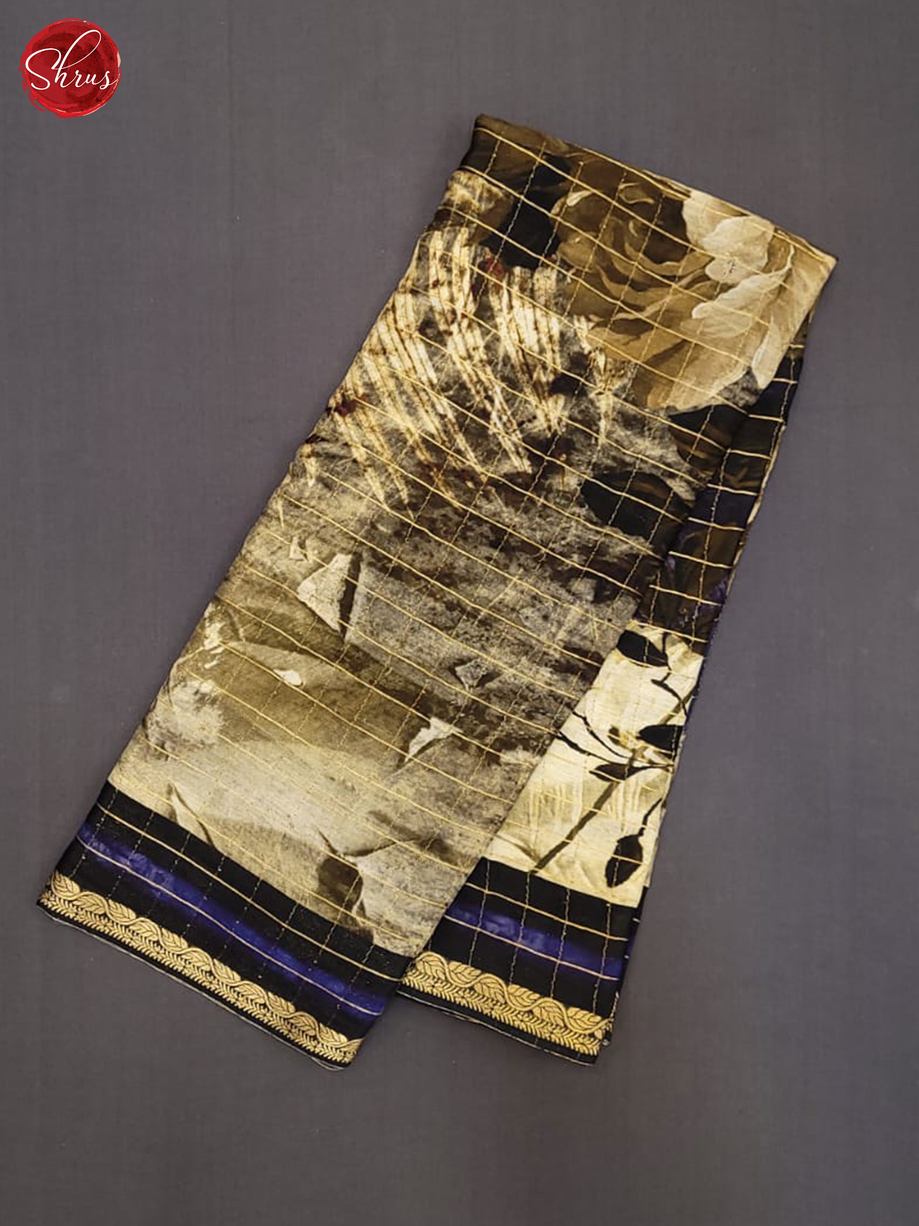 Grey & Black - Semi Crepe Saree - Shop on ShrusEternity.com