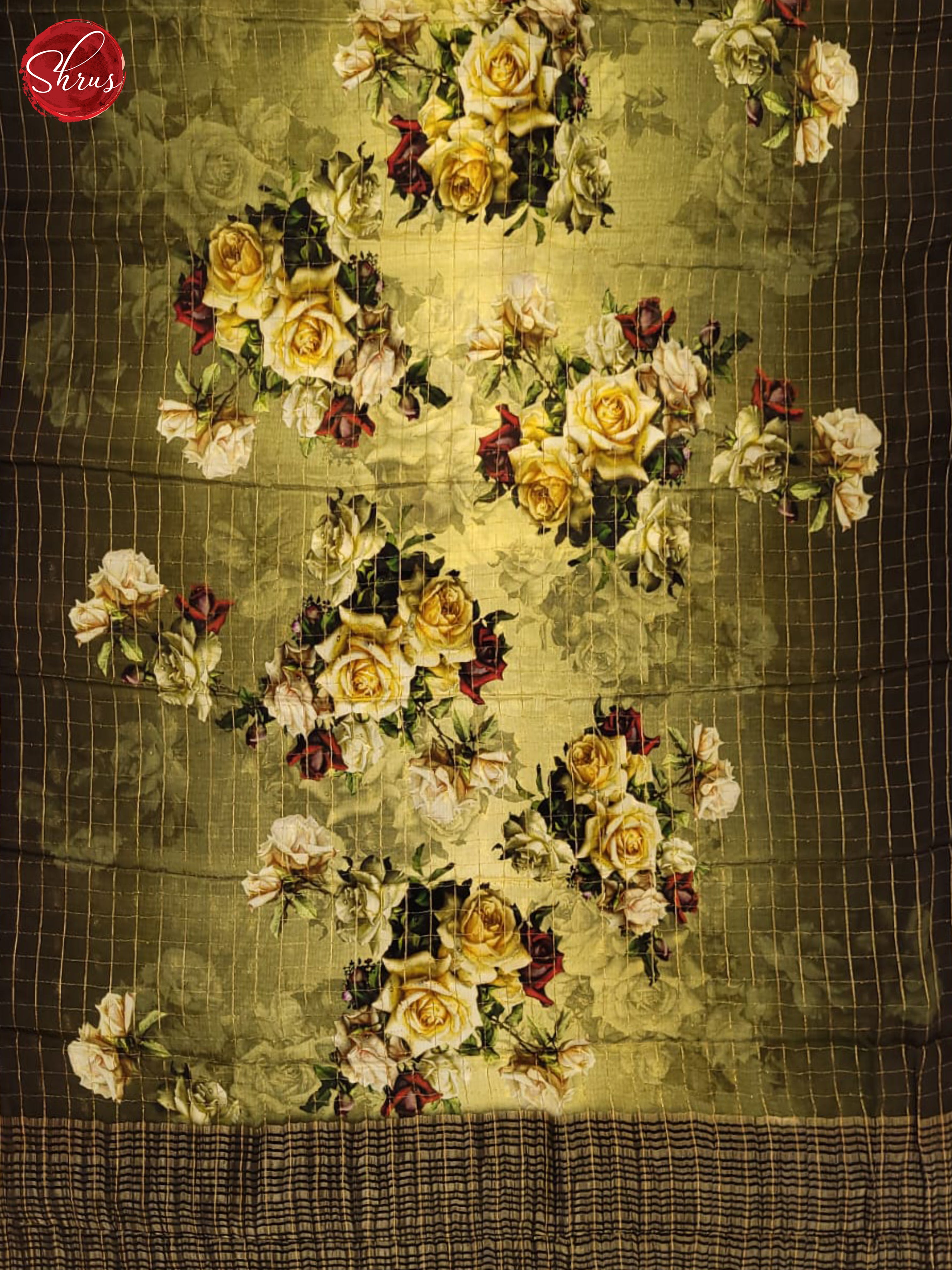 Green & Brown- Semi Crepe Saree - Shop on ShrusEternity.com