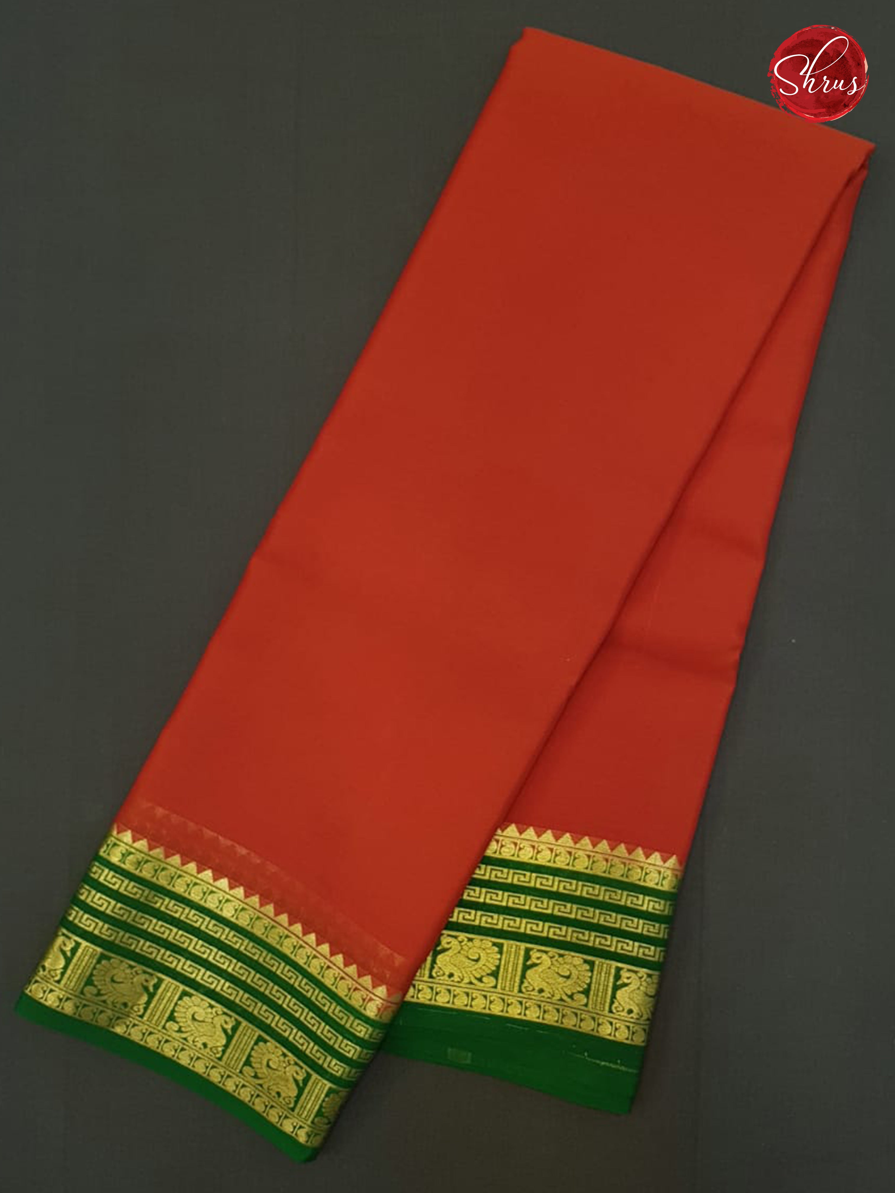 Orange & Green- Mysore Silk Saree - Shop on ShrusEternity.com