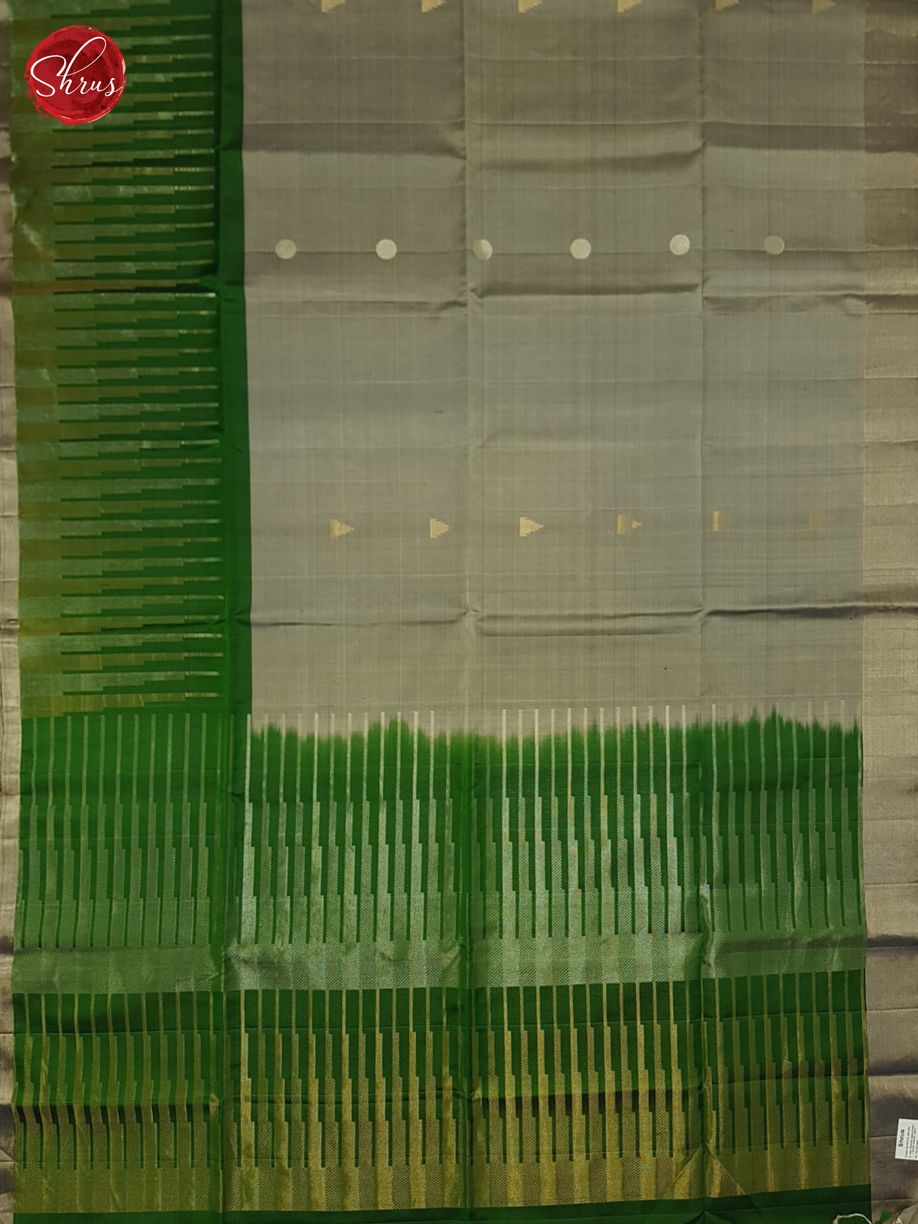 Grey And Green-Soft silk saree - Shop on ShrusEternity.com