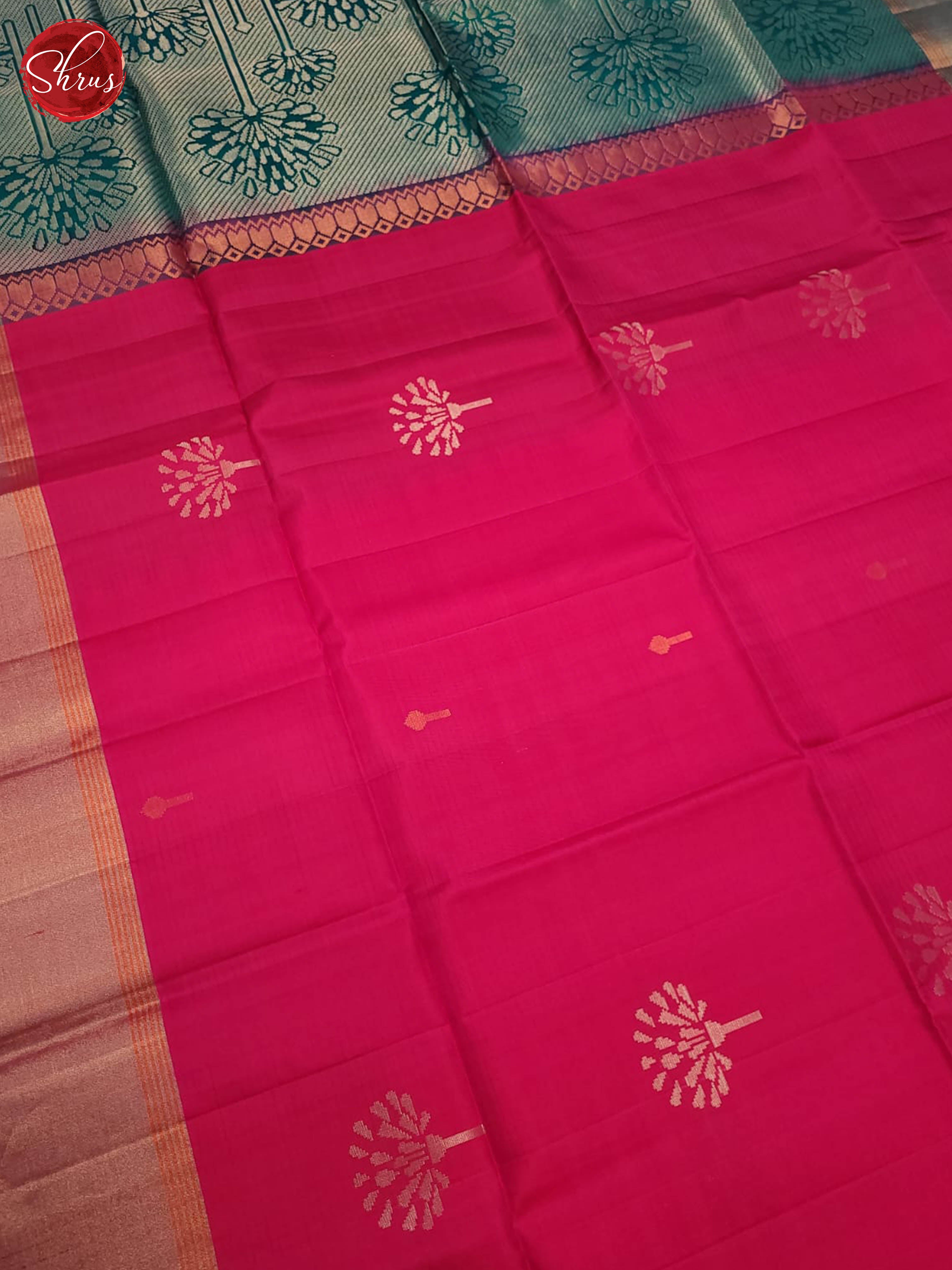 pink and Green - Soft silk saree - Shop on ShrusEternity.com