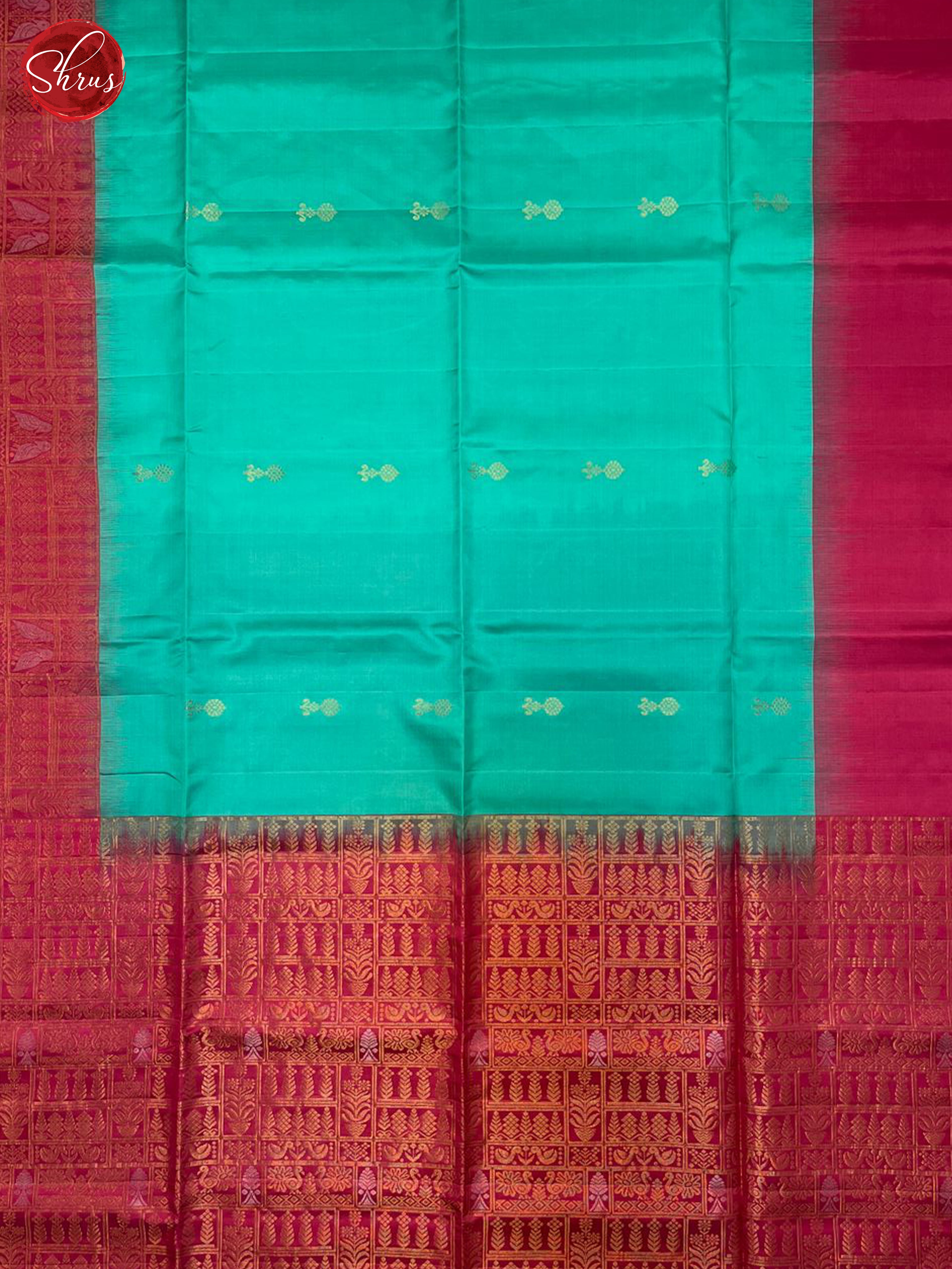 Teal Blue & Pink - Soft Silk Saree - Shop on ShrusEternity.com