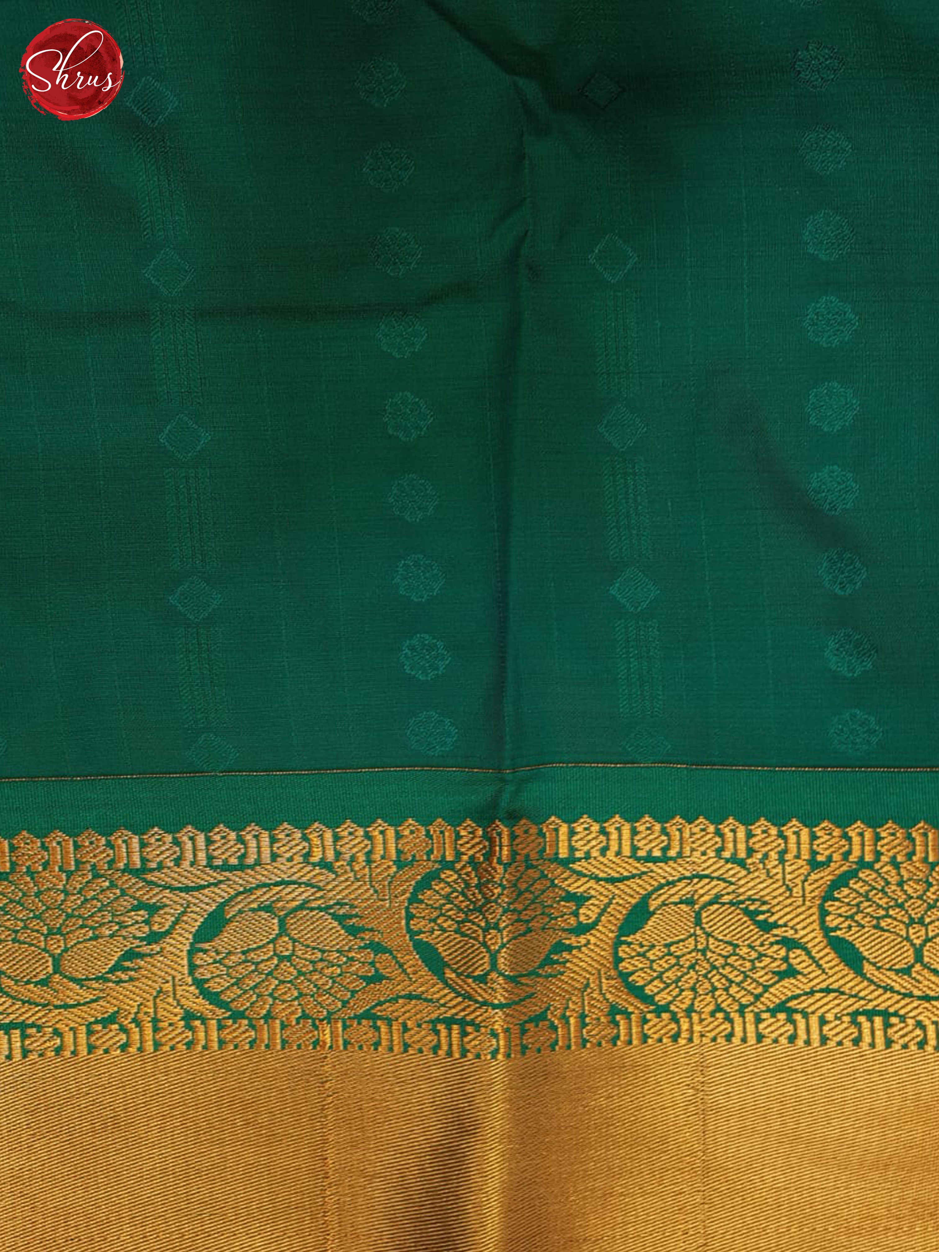 Cream & Green - Semi Kanchipuram Saree - Shop on ShrusEternity.com