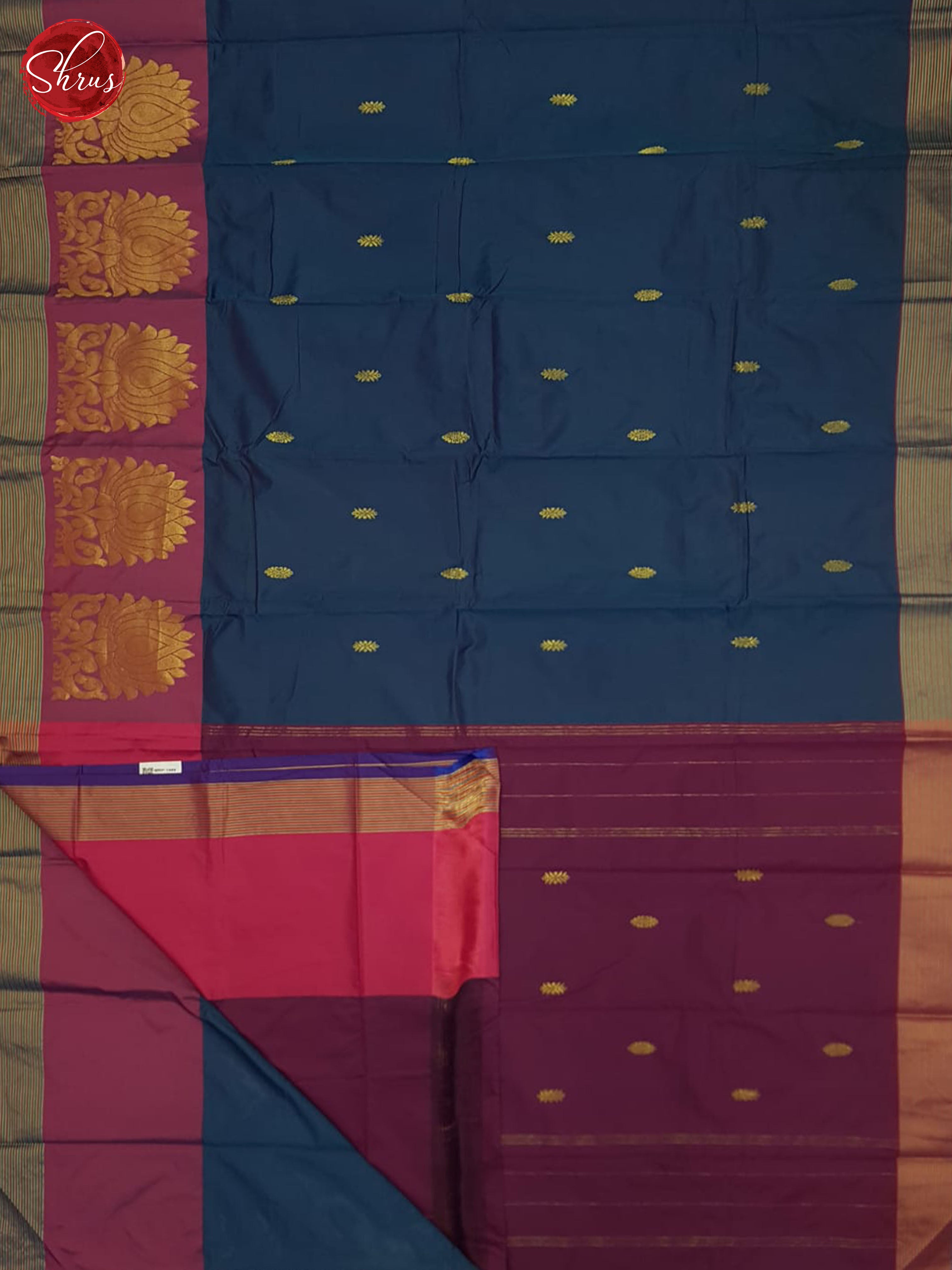 Blue and Majenta - semi soft silk saree - Shop on ShrusEternity.com