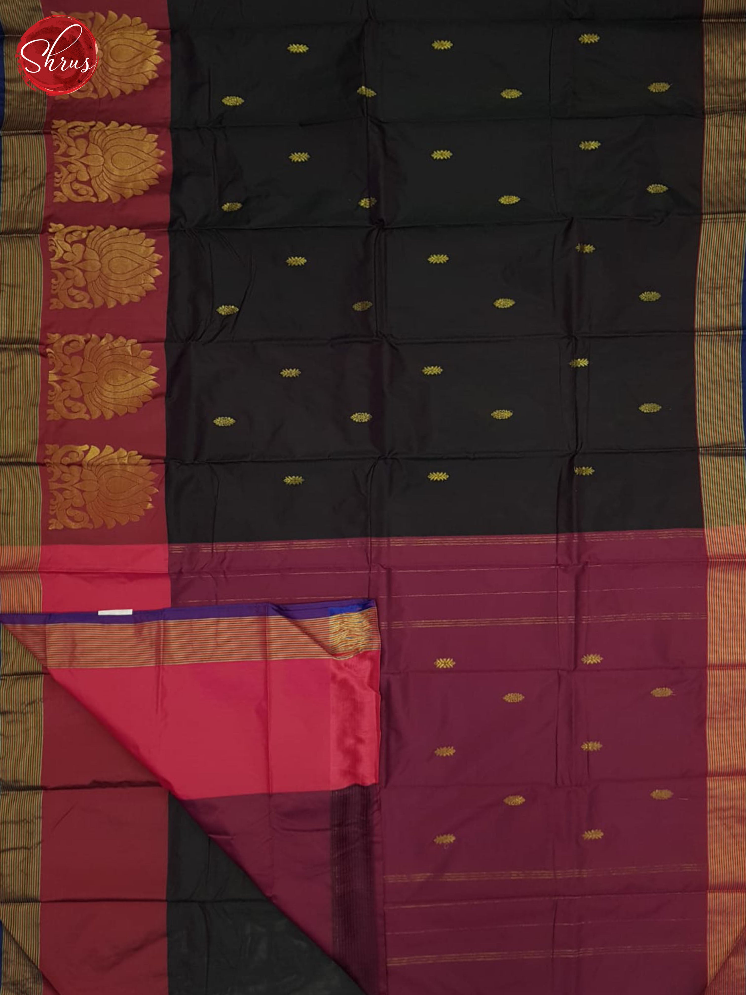 Black And Pink - Semi soft silk saree - Shop on ShrusEternity.com