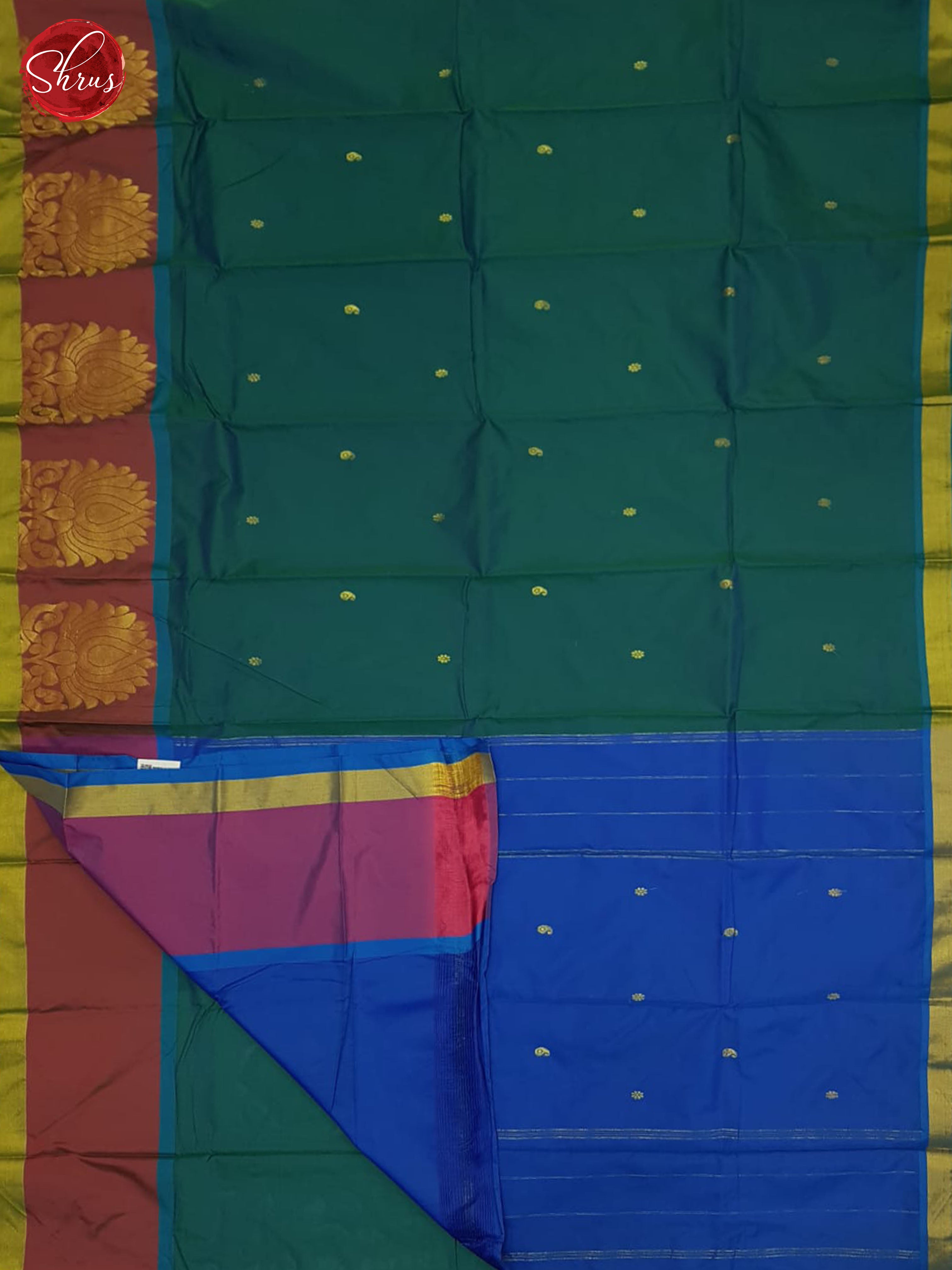 Green And Blue-Semi Soft Silk saree - Shop on ShrusEternity.com