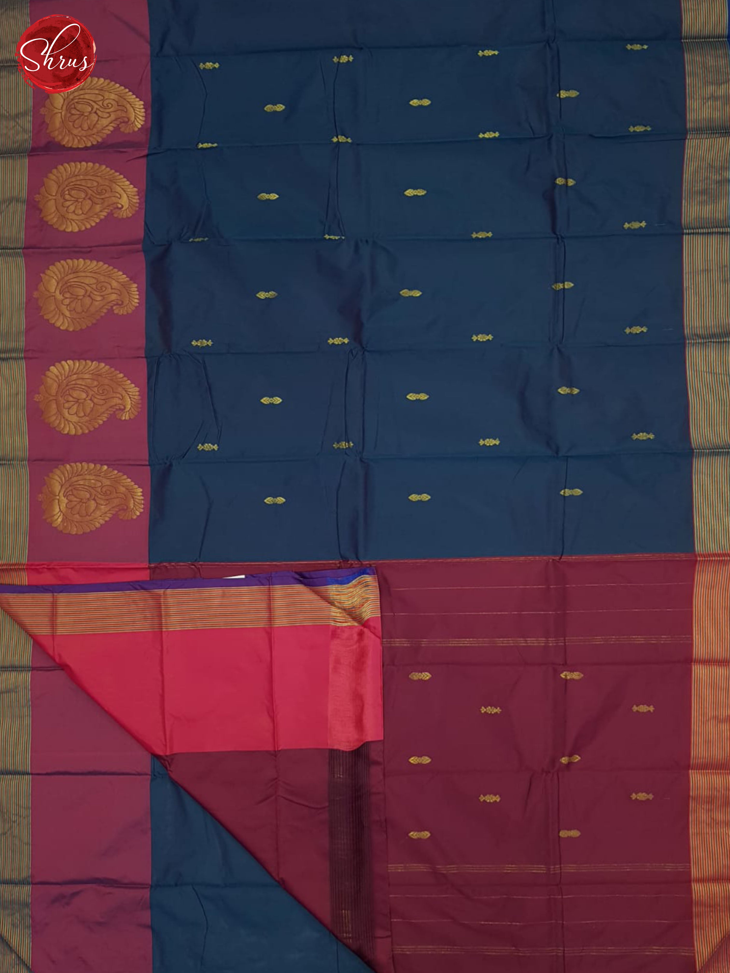 Blue And Pink- Semi soft silk saree - Shop on ShrusEternity.com