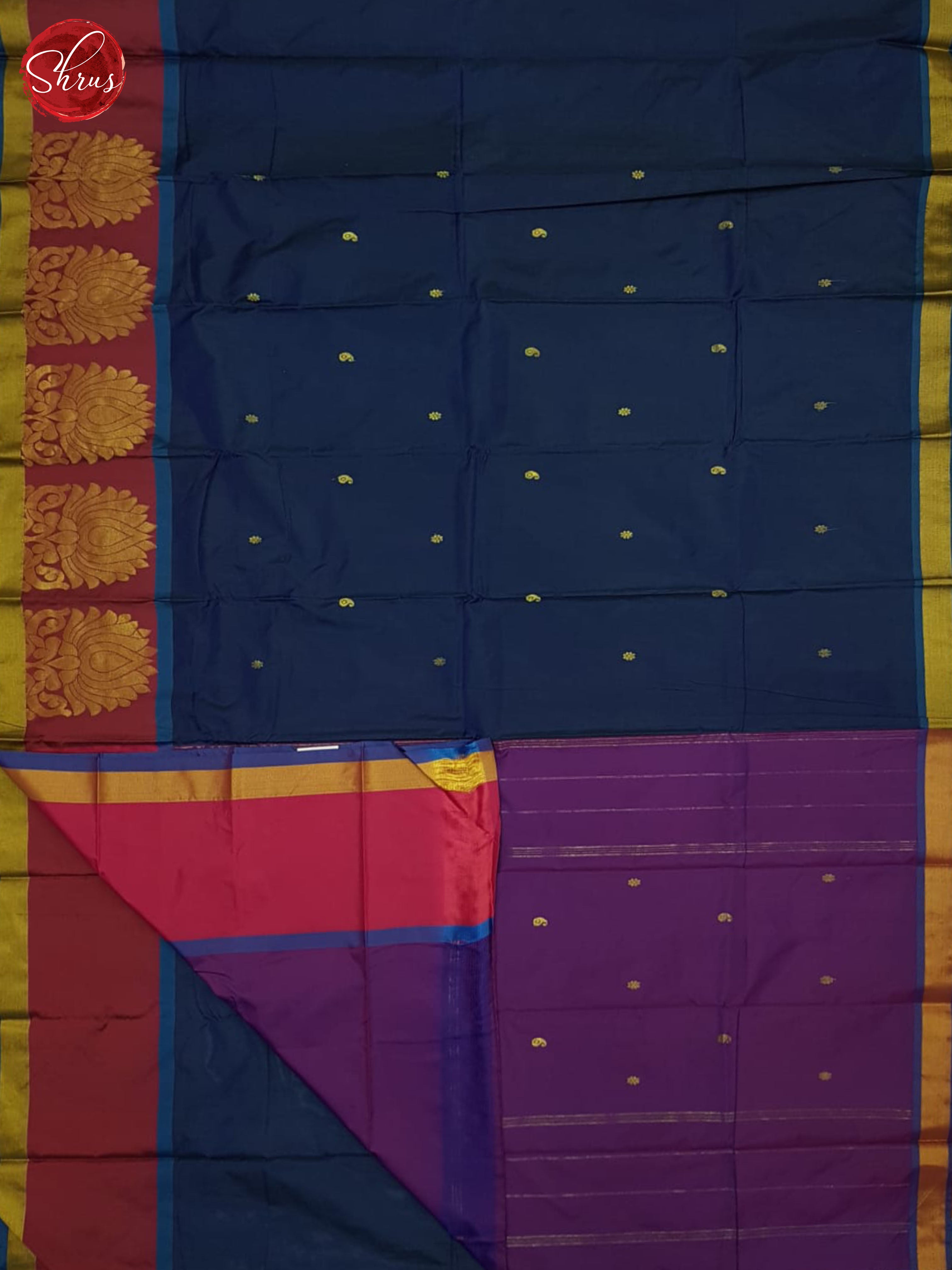 Blue And Purple-Semi soft silk saree - Shop on ShrusEternity.com