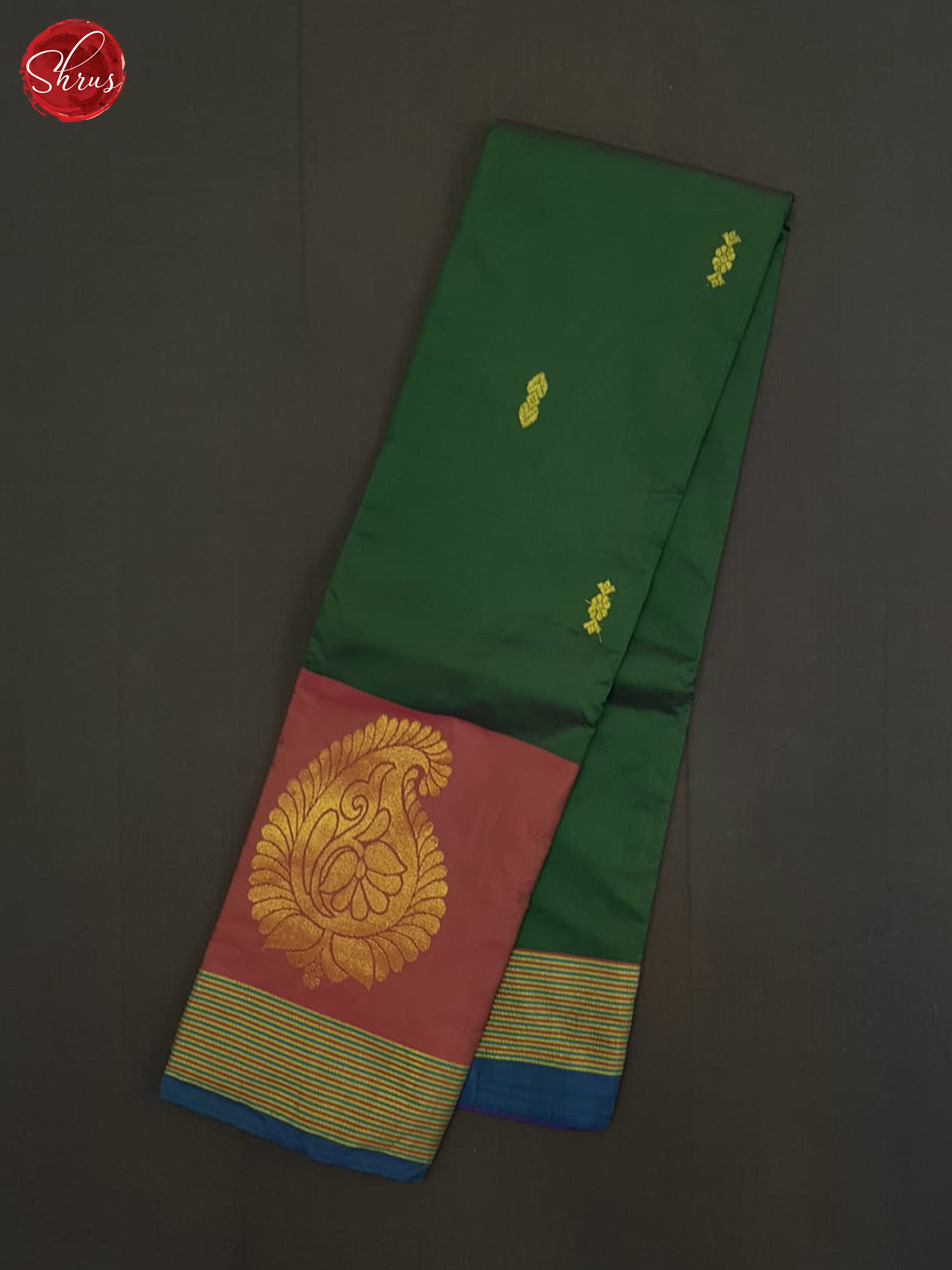 Green And Wine-Semi soft silk saree - Shop on ShrusEternity.com