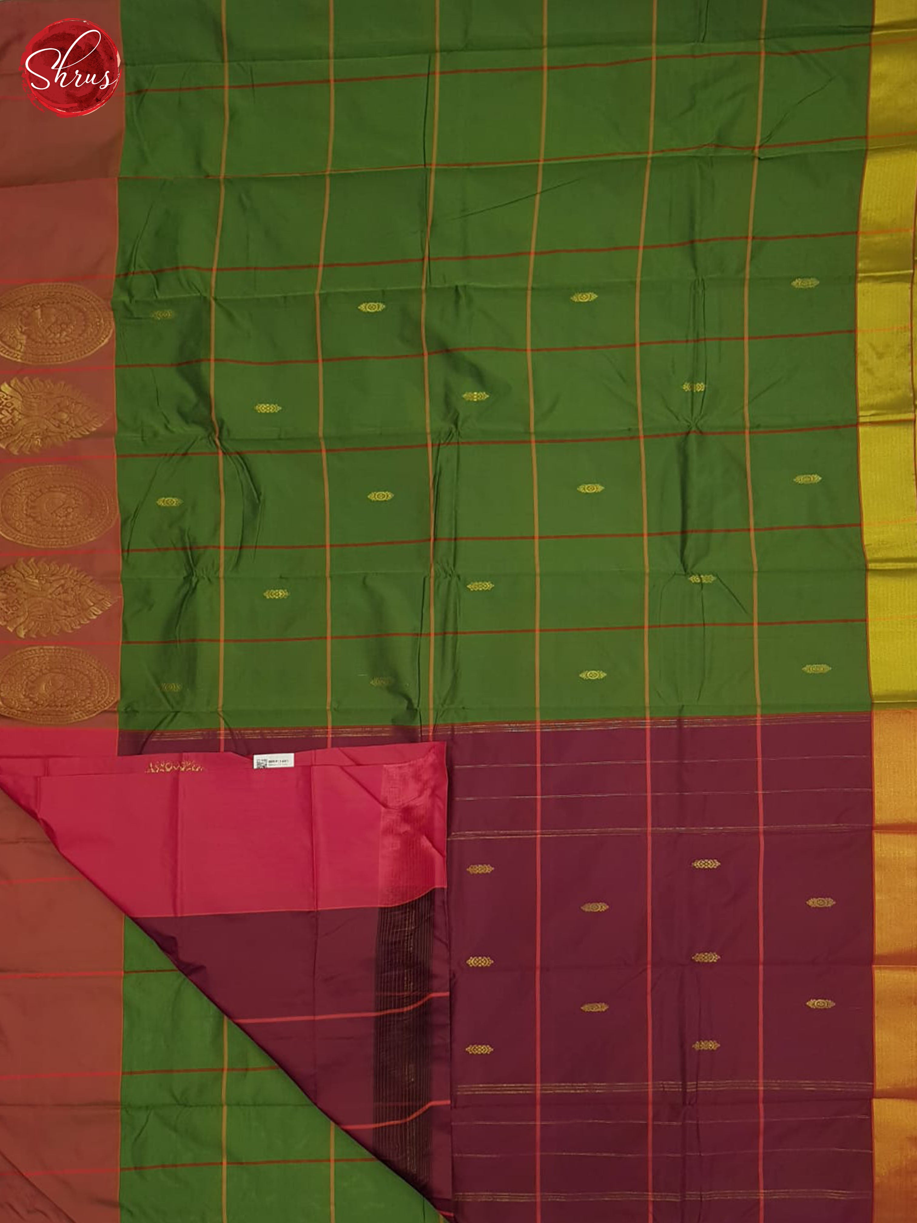 Green And Pink-Semi soft silk saree - Shop on ShrusEternity.com