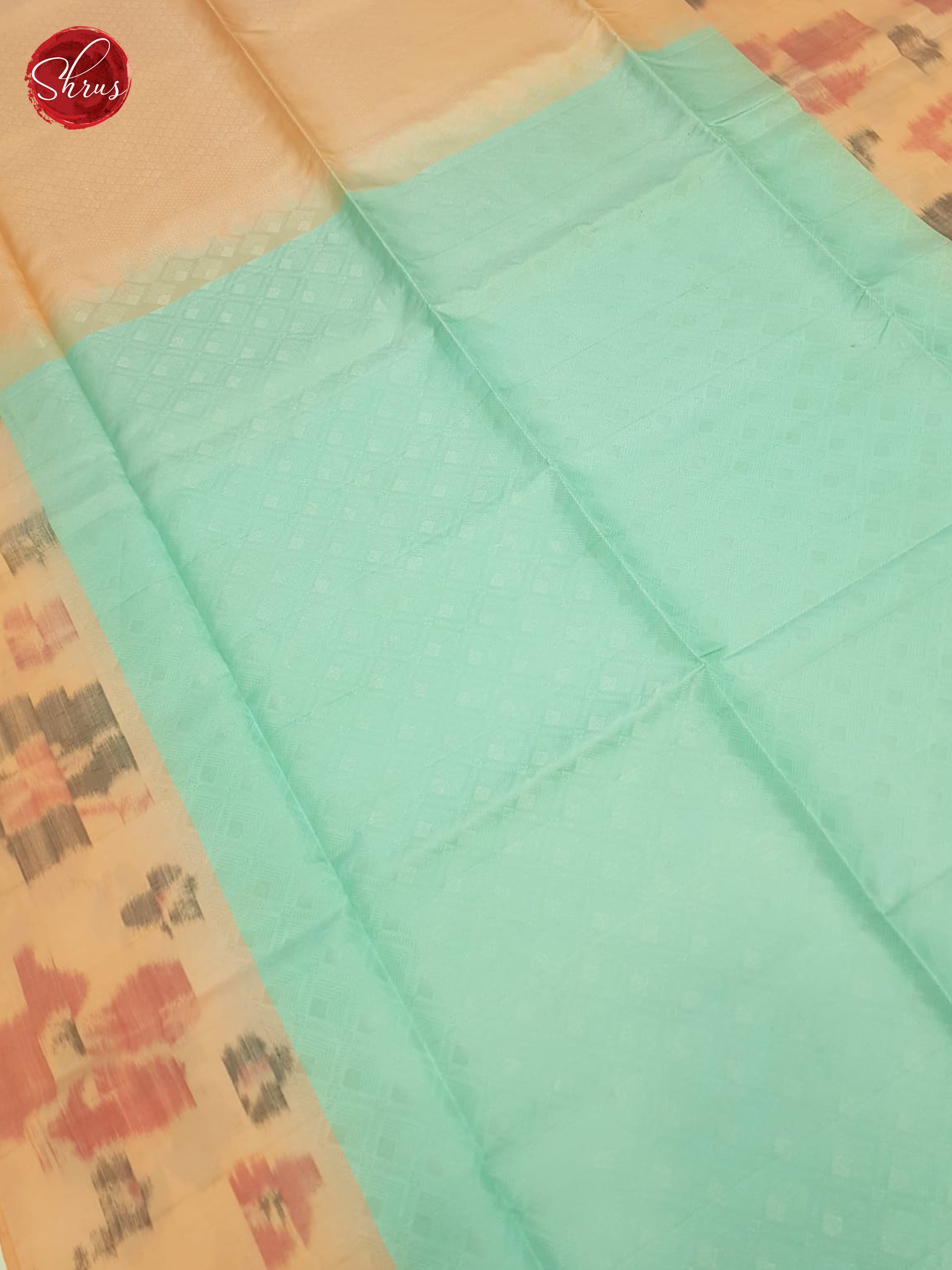 Blue And Peach-Soft Silk Saree-3