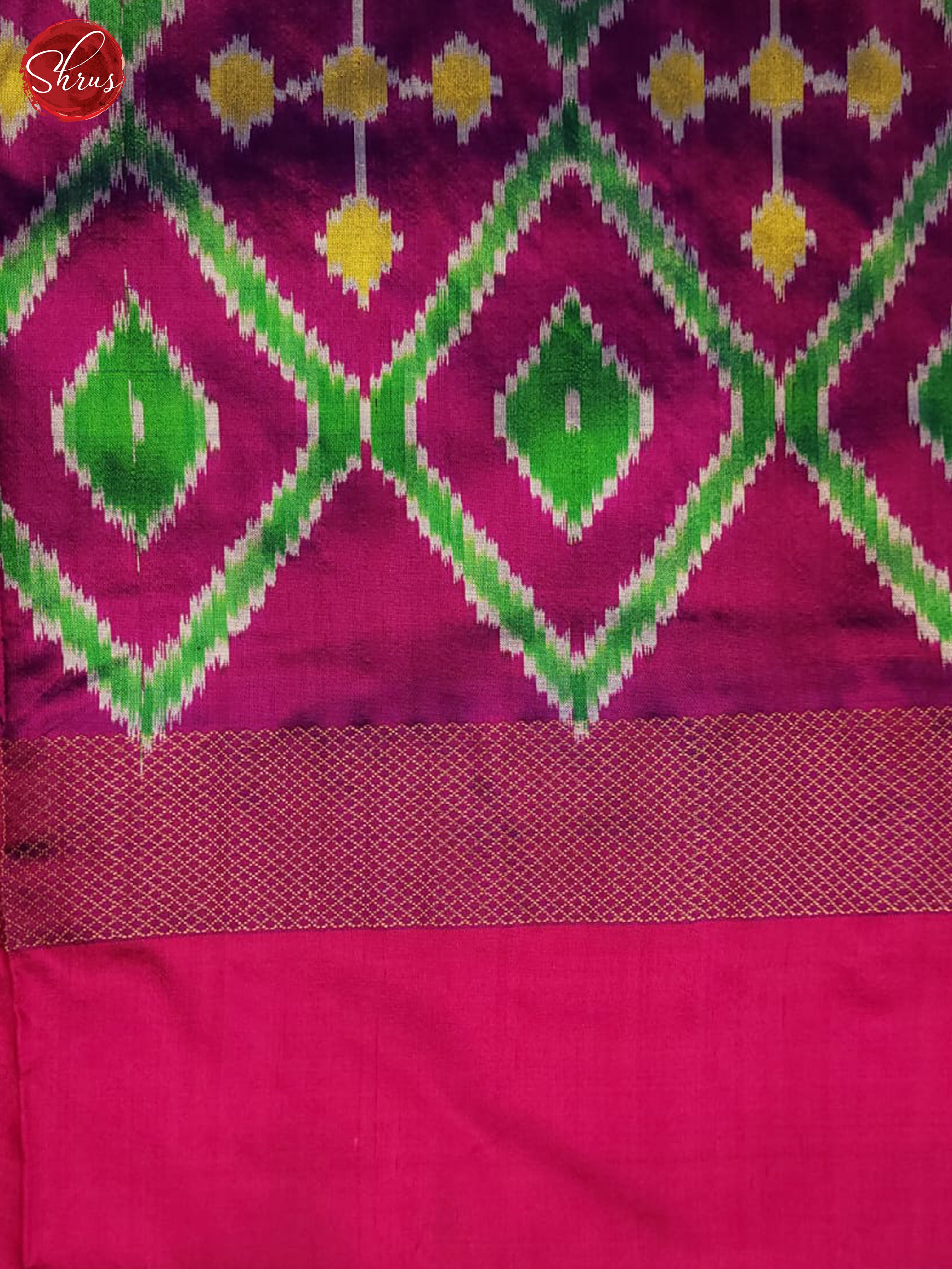 Black and pink- Ikkat Silk Saree(Ganga Jamuna Border) - Shop on ShrusEternity.com