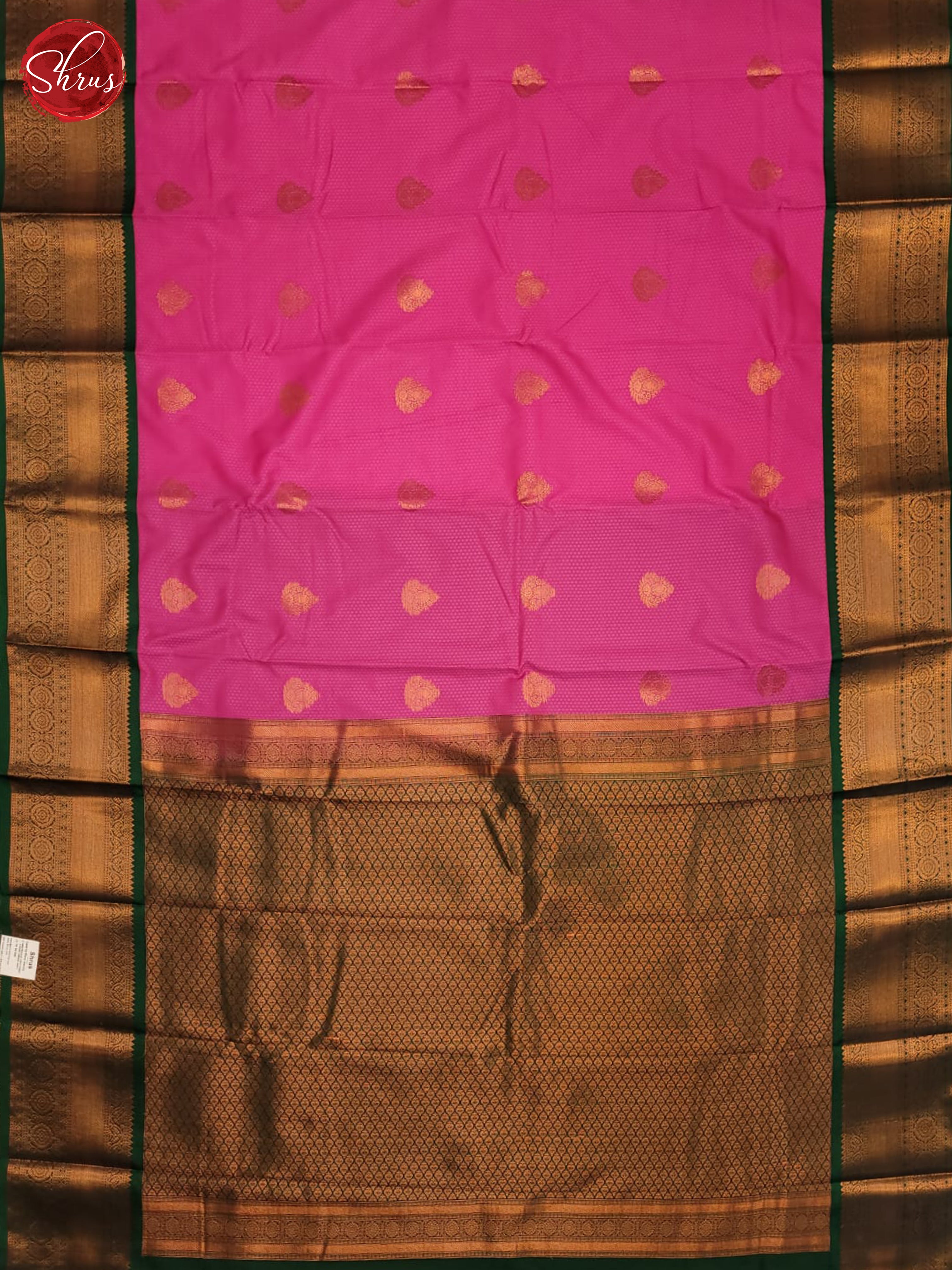 Pink & Green - Semi Kanchipuram Saree - Shop on ShrusEternity.com