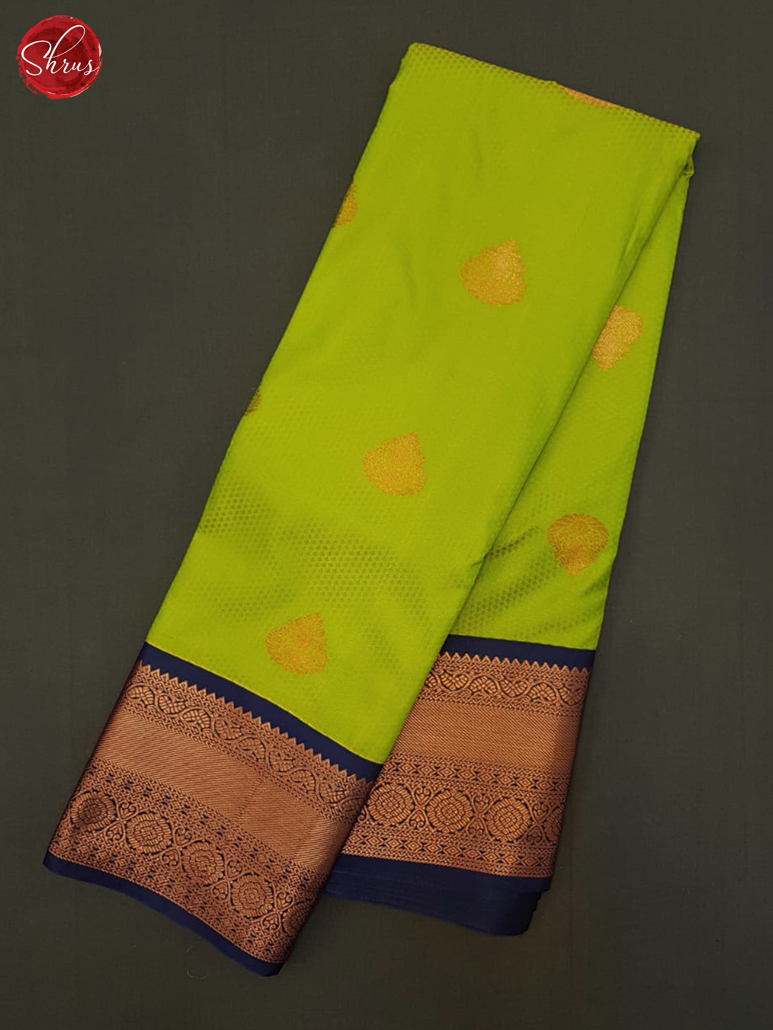 Green & Blue- Semi Kanchipuram Saree - Shop on ShrusEternity.com