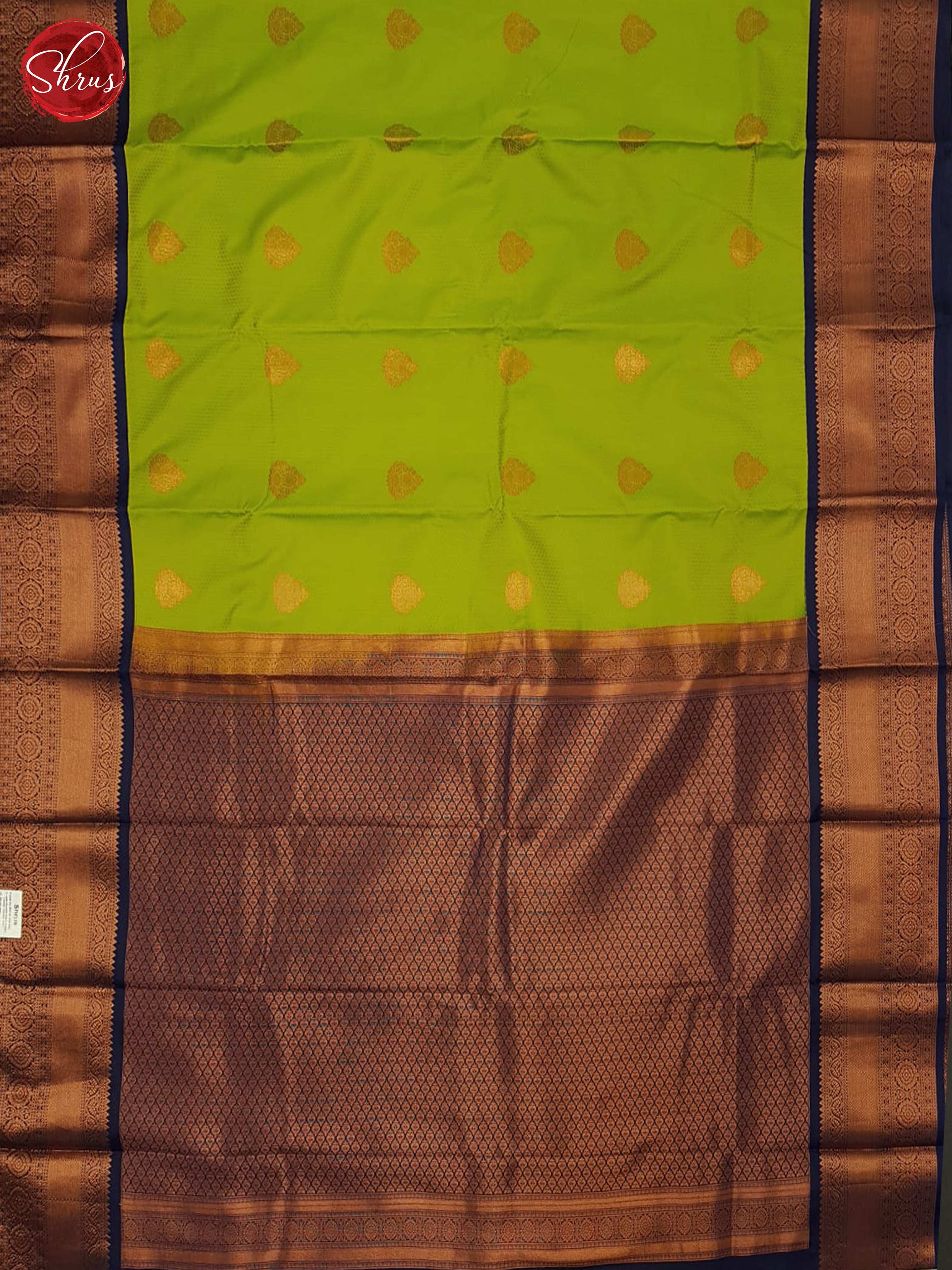 Green & Blue- Semi Kanchipuram Saree - Shop on ShrusEternity.com