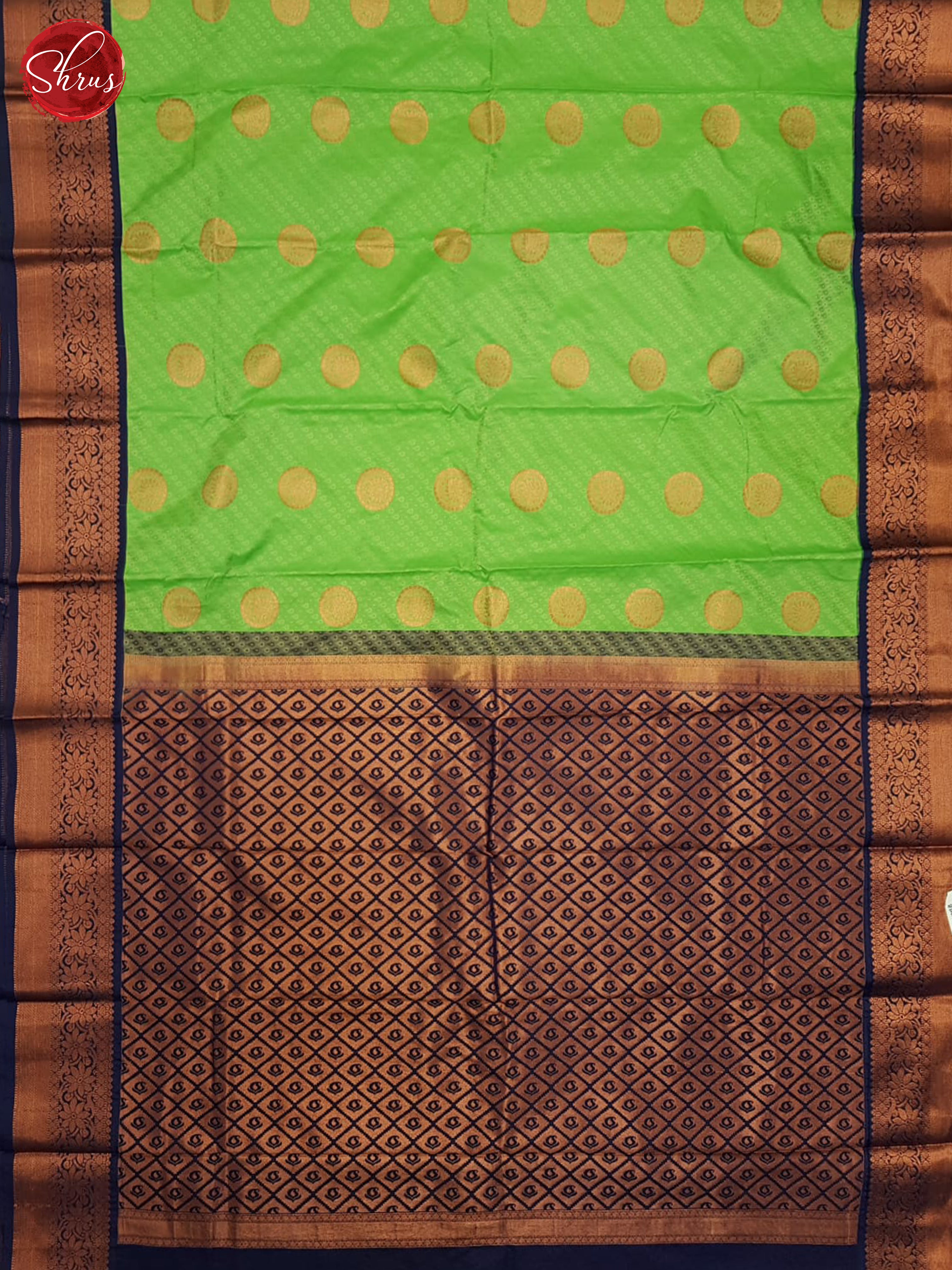 Green & Blue- Semi Kanchipuram Saree - Shop on ShrusEternity.com