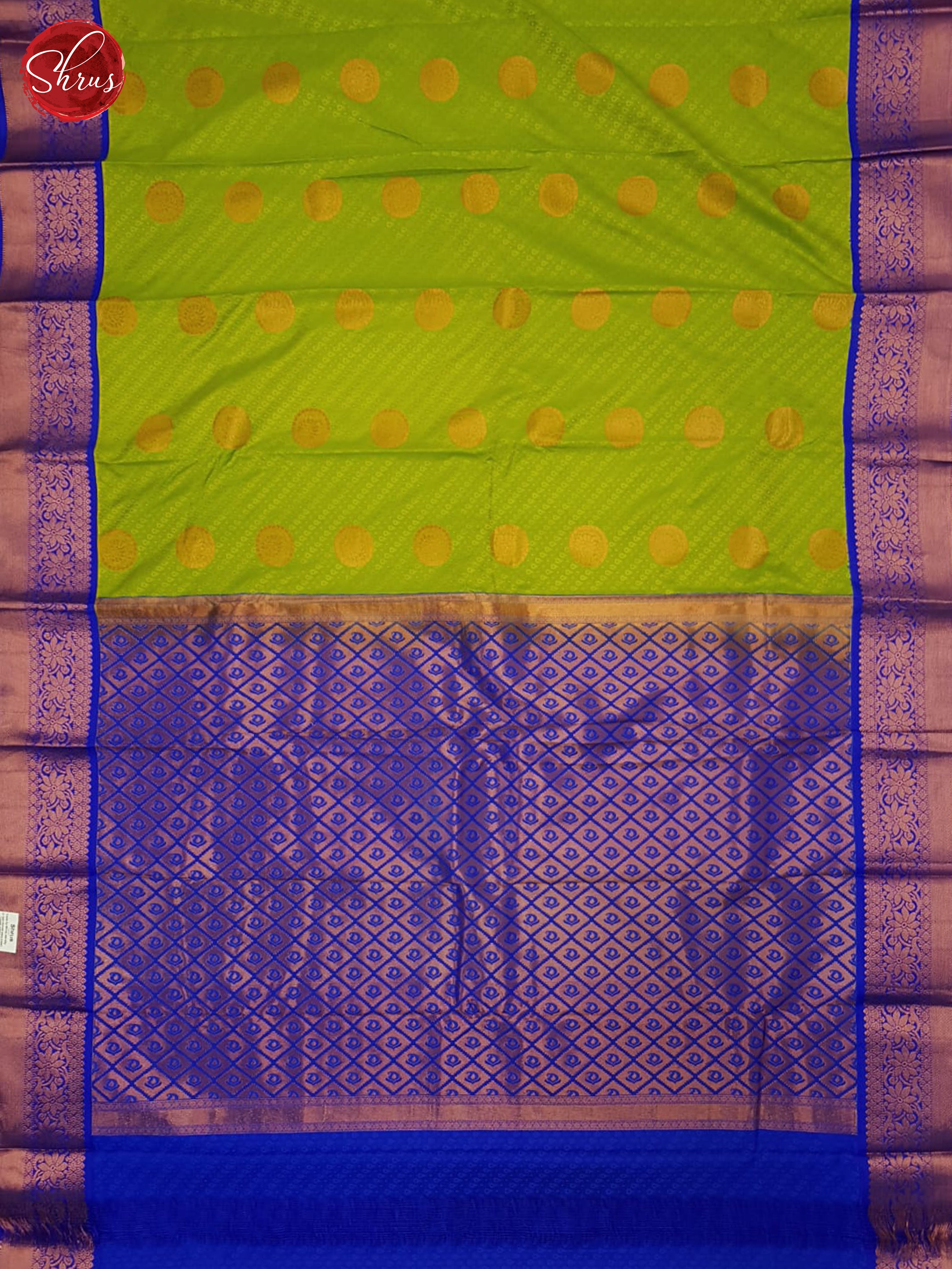 Green & Blue - Semi Kanchipuram Saree - Shop on ShrusEternity.com