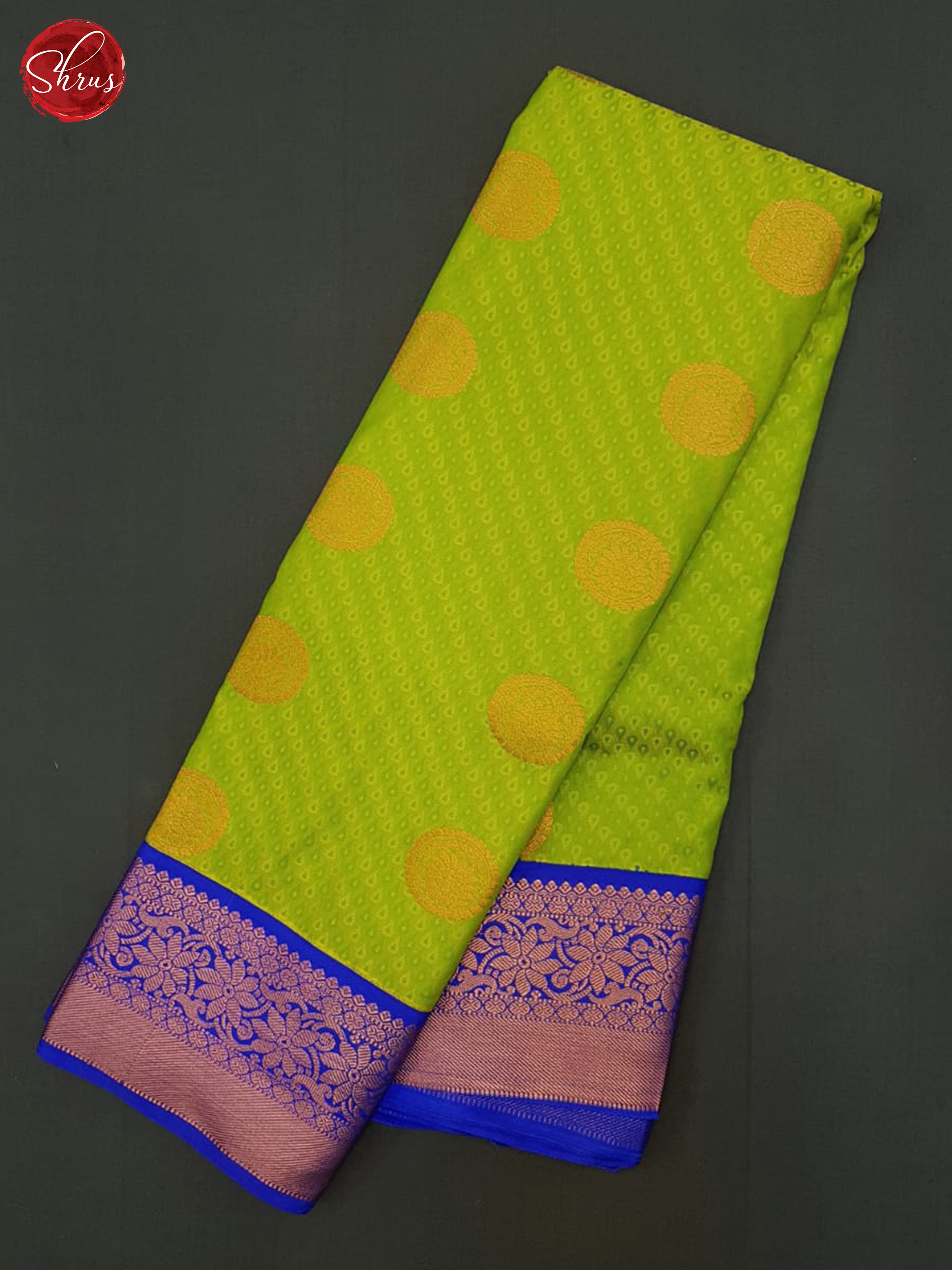 Green & Blue - Semi Kanchipuram Saree - Shop on ShrusEternity.com