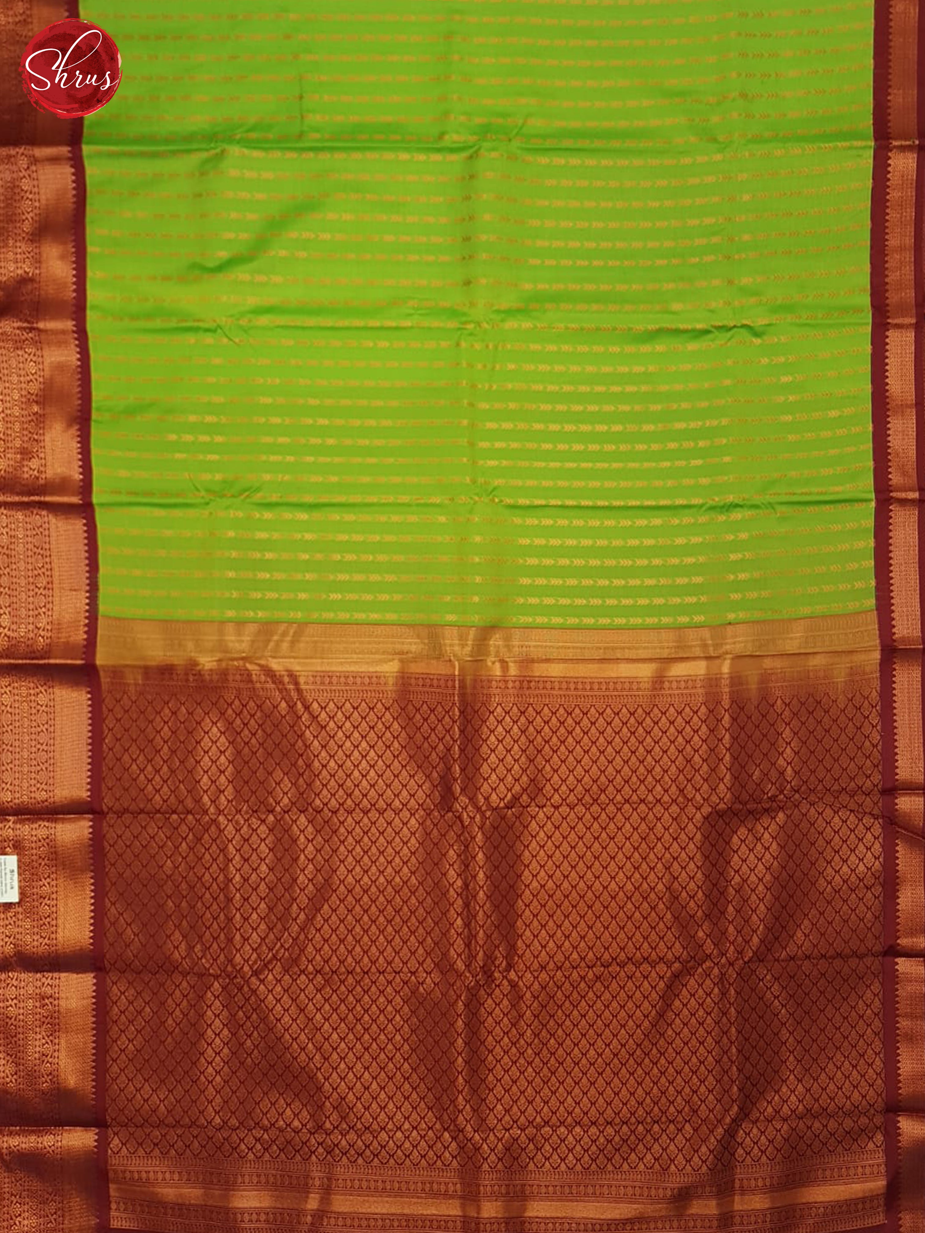 Green & Maroon - Semi Kanchipuram Saree - Shop on ShrusEternity.com