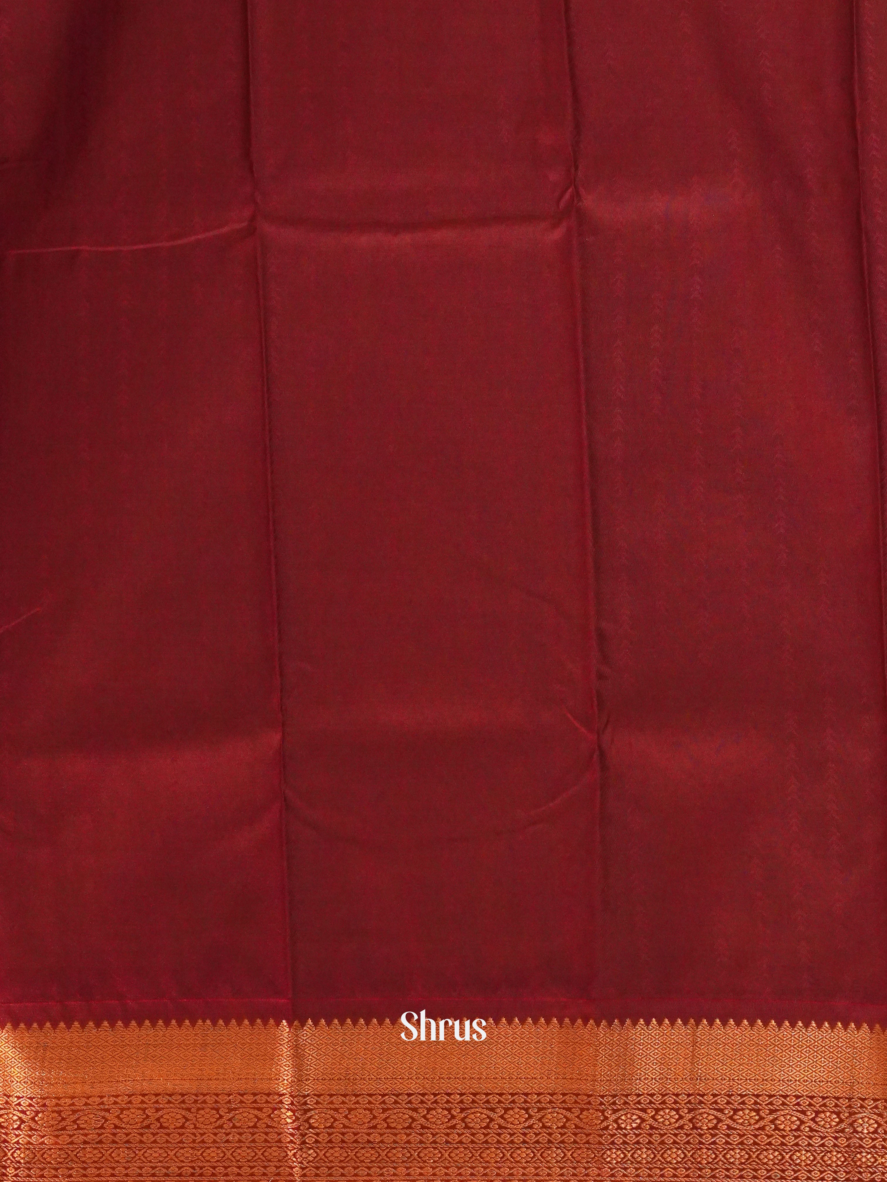 Green & Maroon - Semi Kanchipuram Saree - Shop on ShrusEternity.com