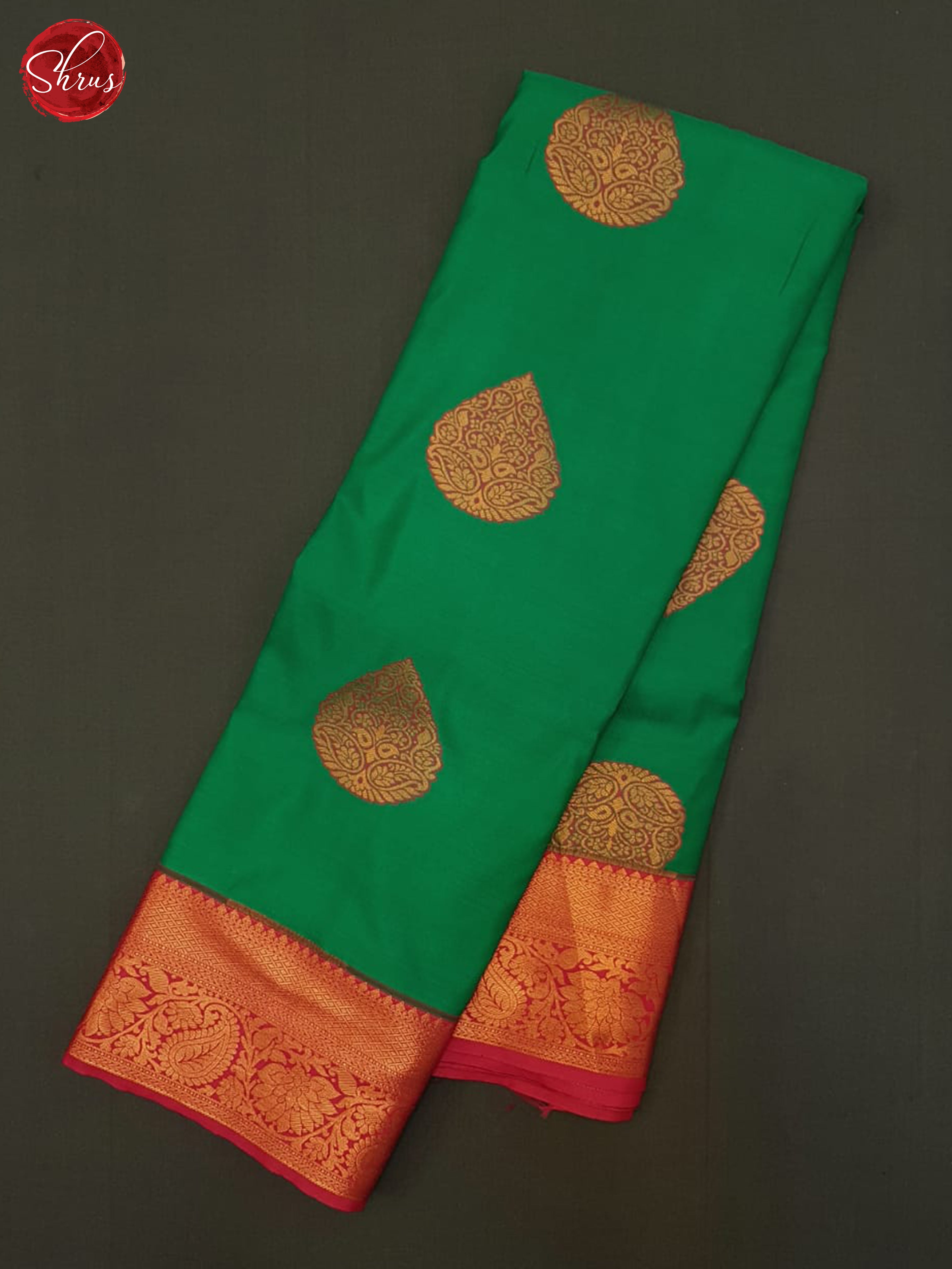 Green & Pink - Semi Kanchipuram Saree - Shop on ShrusEternity.com