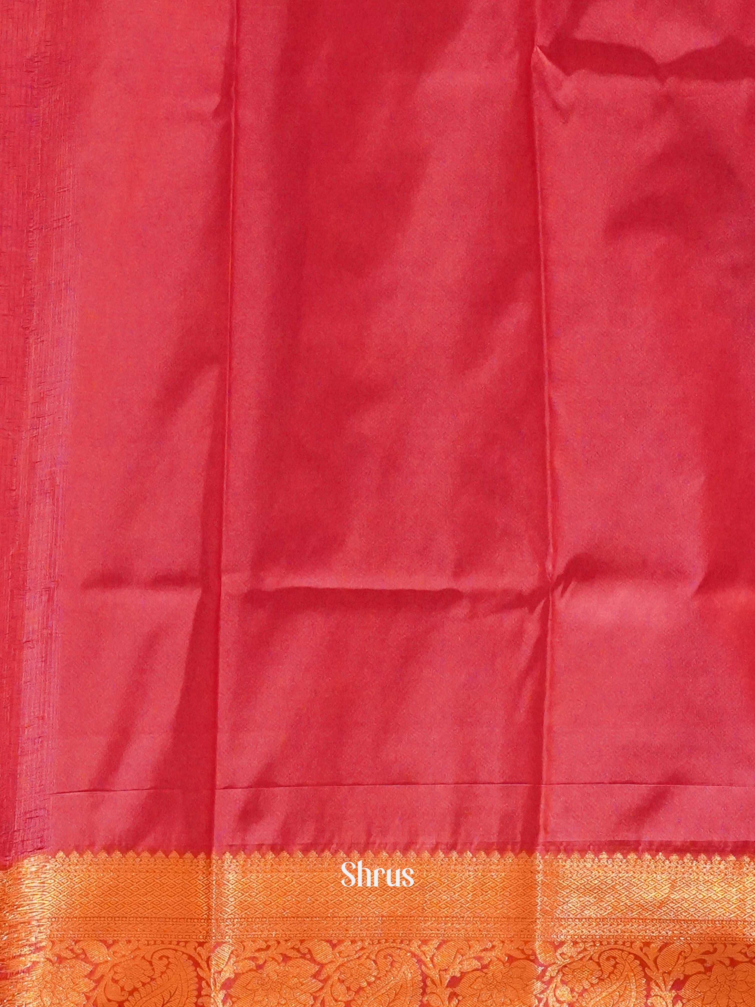 Navy Blue & Pink - Semi Kanchipuram Saree - Shop on ShrusEternity.com