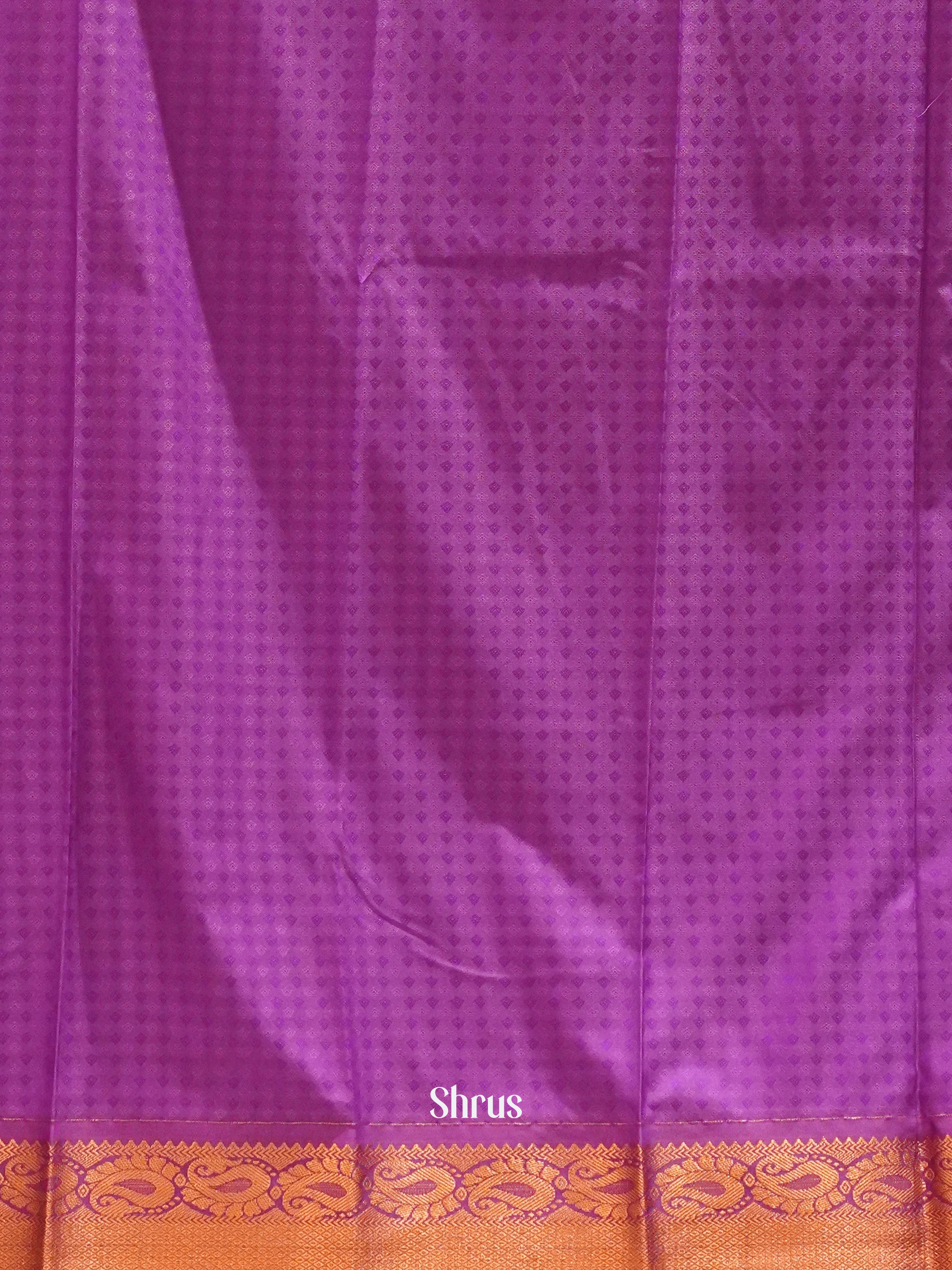 Green & Purple- Semi Kanchipuram Saree - Shop on ShrusEternity.com