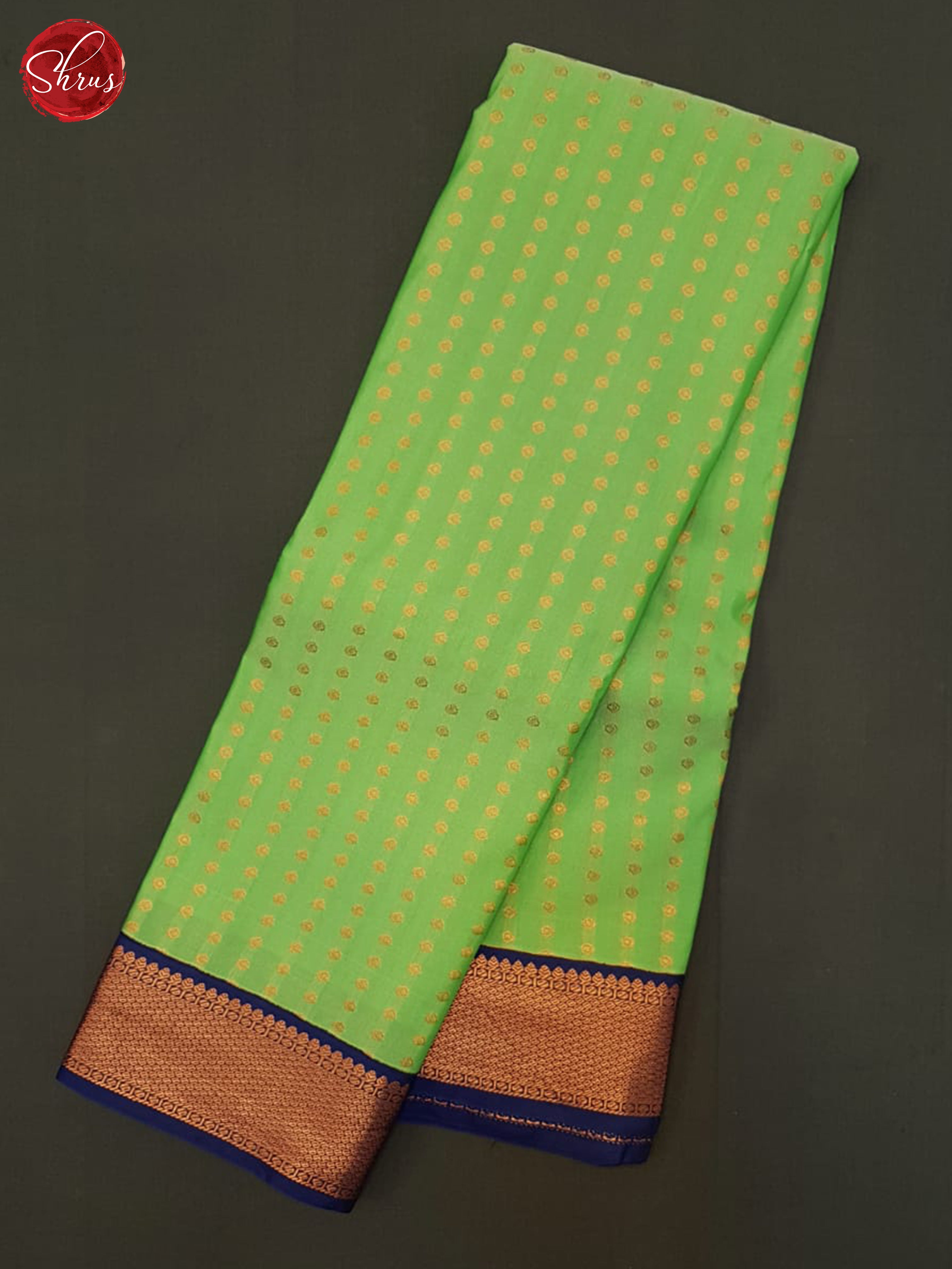 Pista Green & Blue- Semi Kanchipuram Saree - Shop on ShrusEternity.com