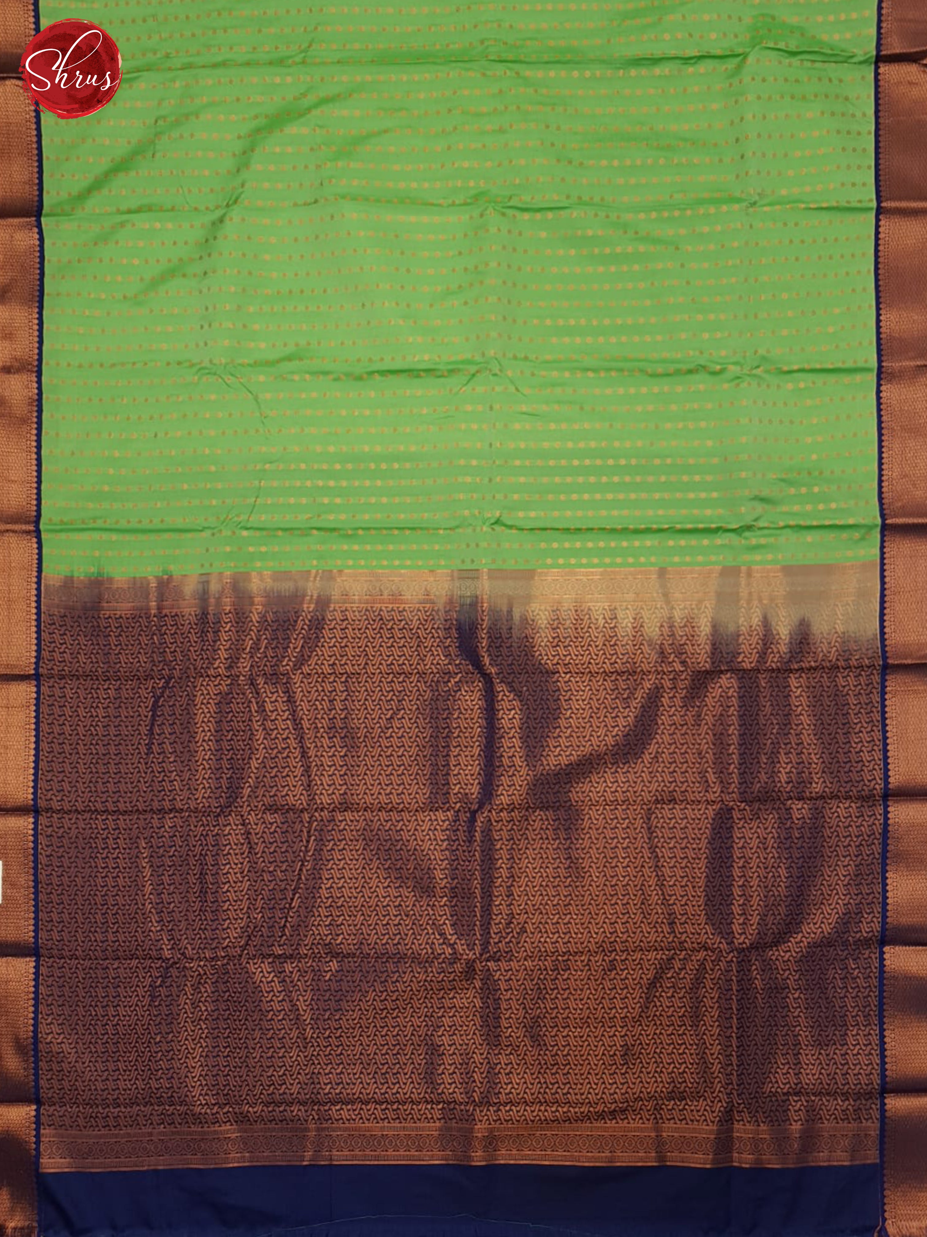Pista Green & Blue- Semi Kanchipuram Saree - Shop on ShrusEternity.com