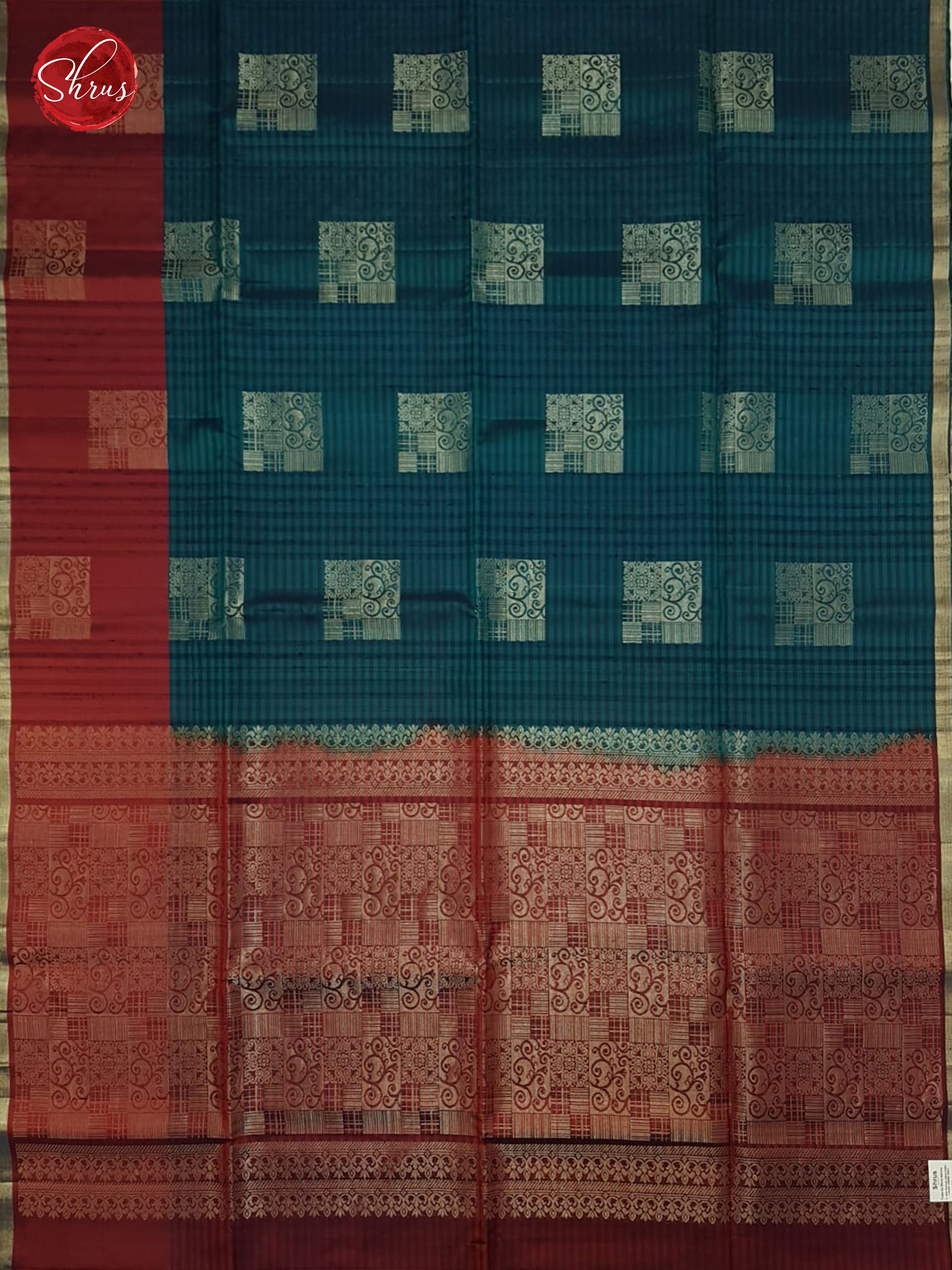 Blue & Maroon- Soft Silk Saree - Shop on ShrusEternity.com