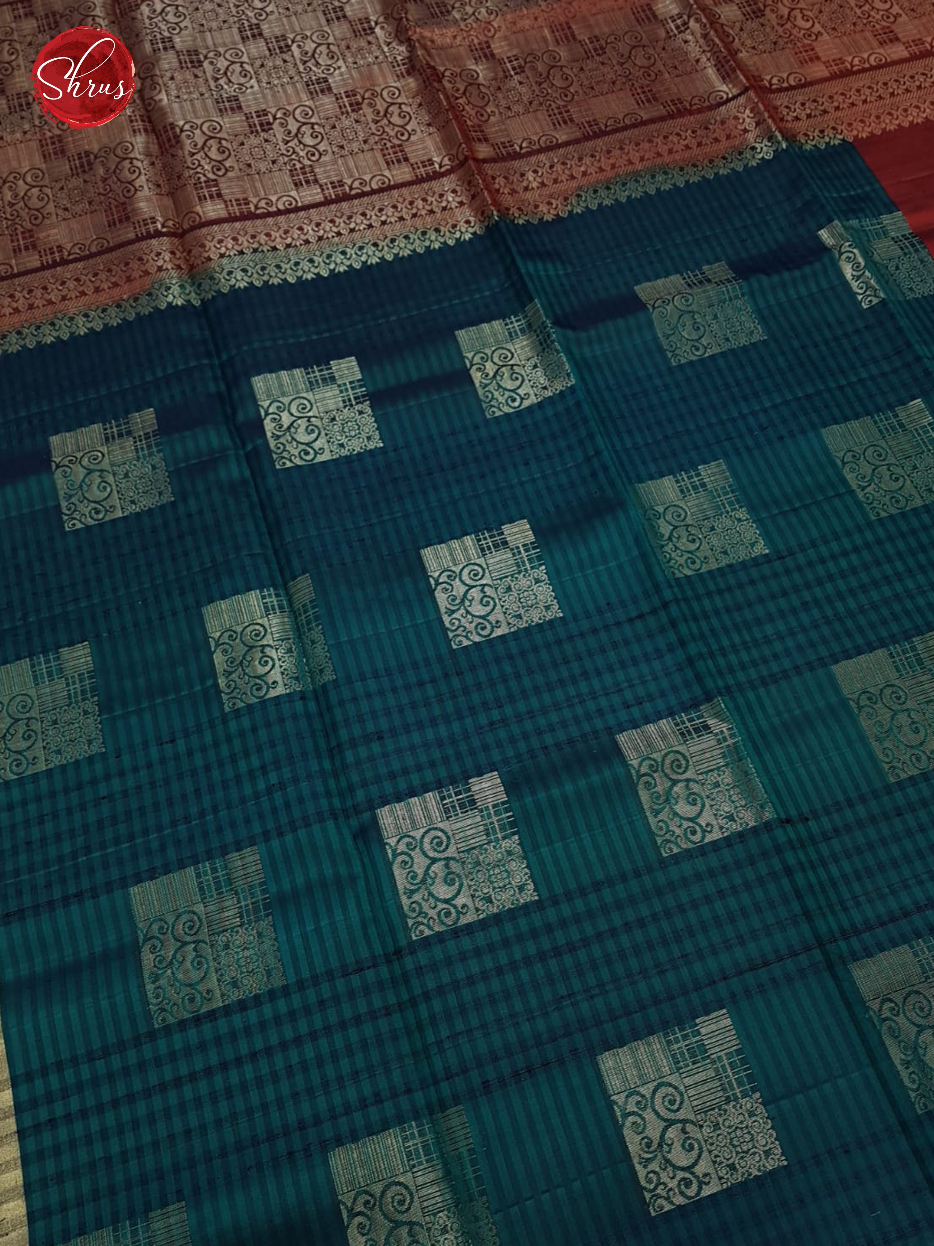 Blue & Maroon- Soft Silk Saree - Shop on ShrusEternity.com