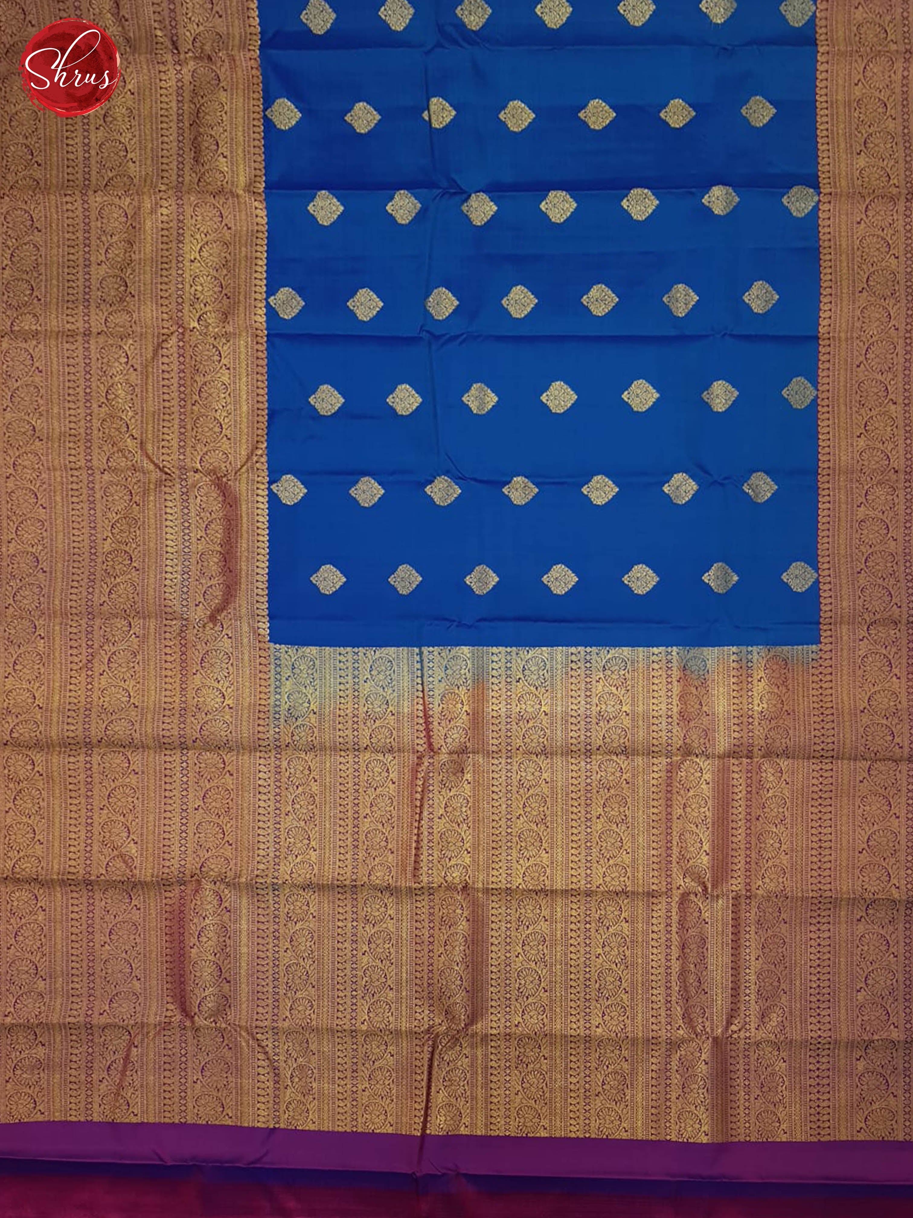 Blue And Purple-Kanchipuram Silk saree - Shop on ShrusEternity.com