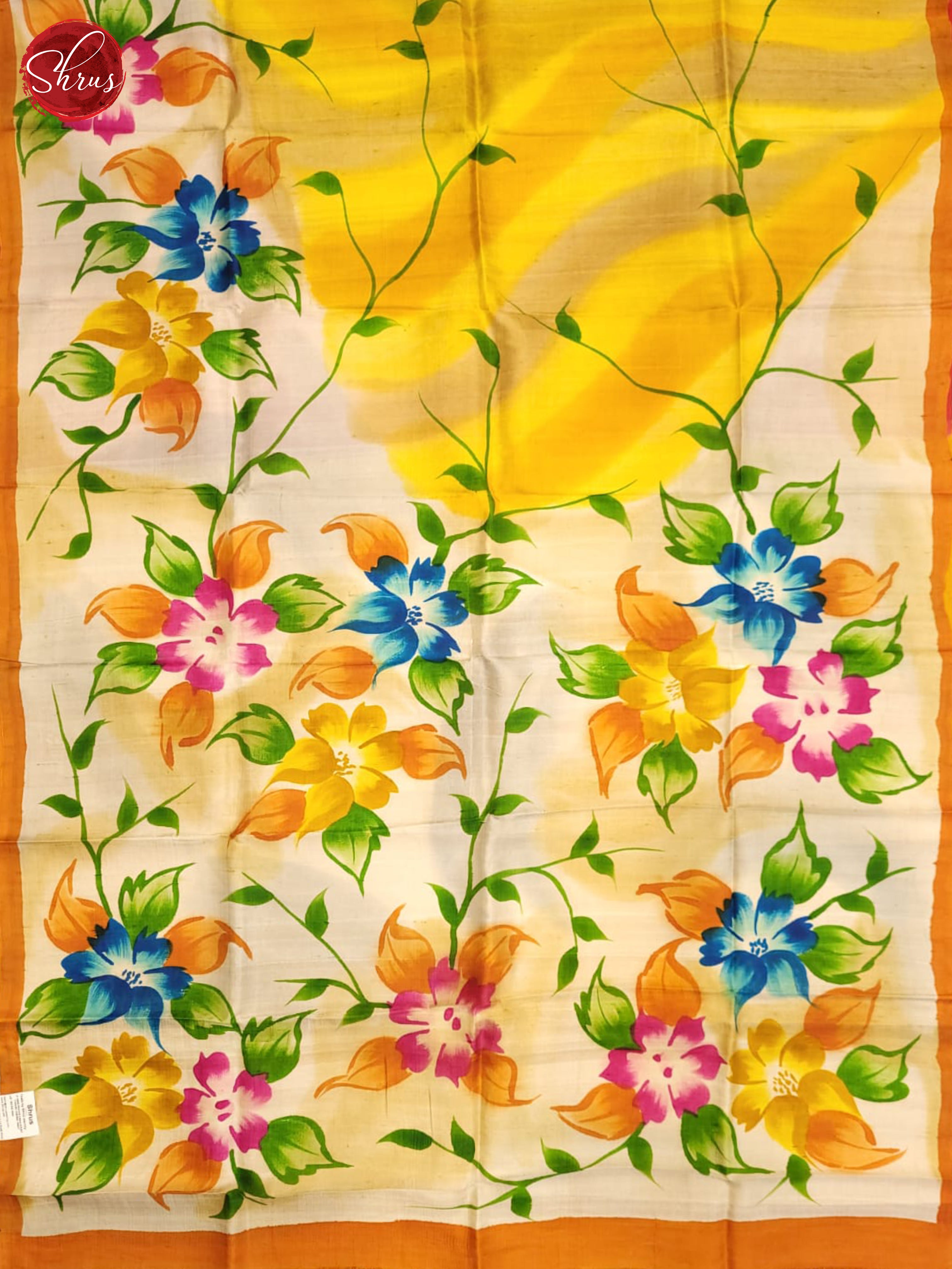 Yellow & Red - Murshidabad Silk Saree - Shop on ShrusEternity.com