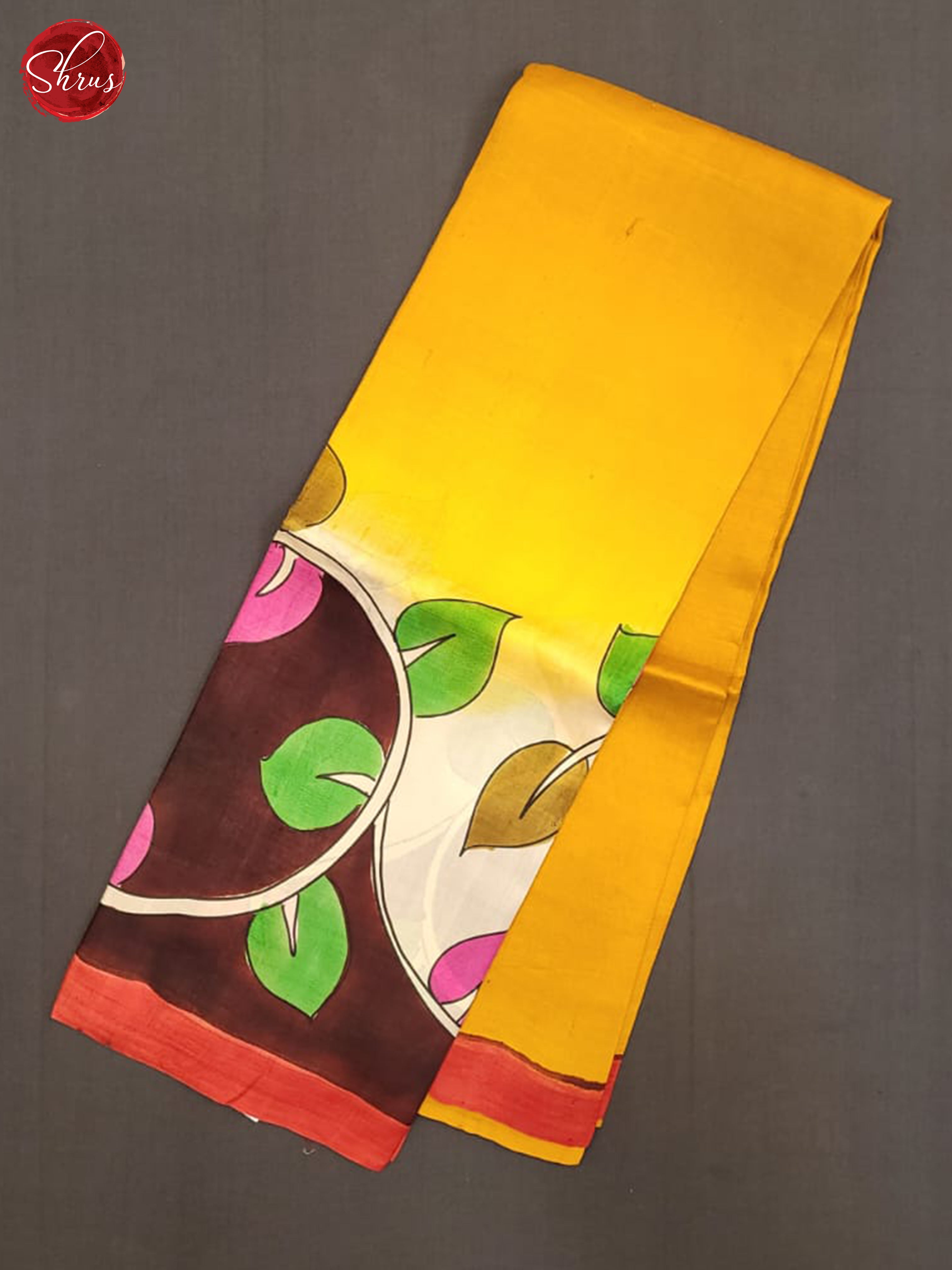 Yellow & Brown - Murshidabad Silk Saree - Shop on ShrusEternity.com