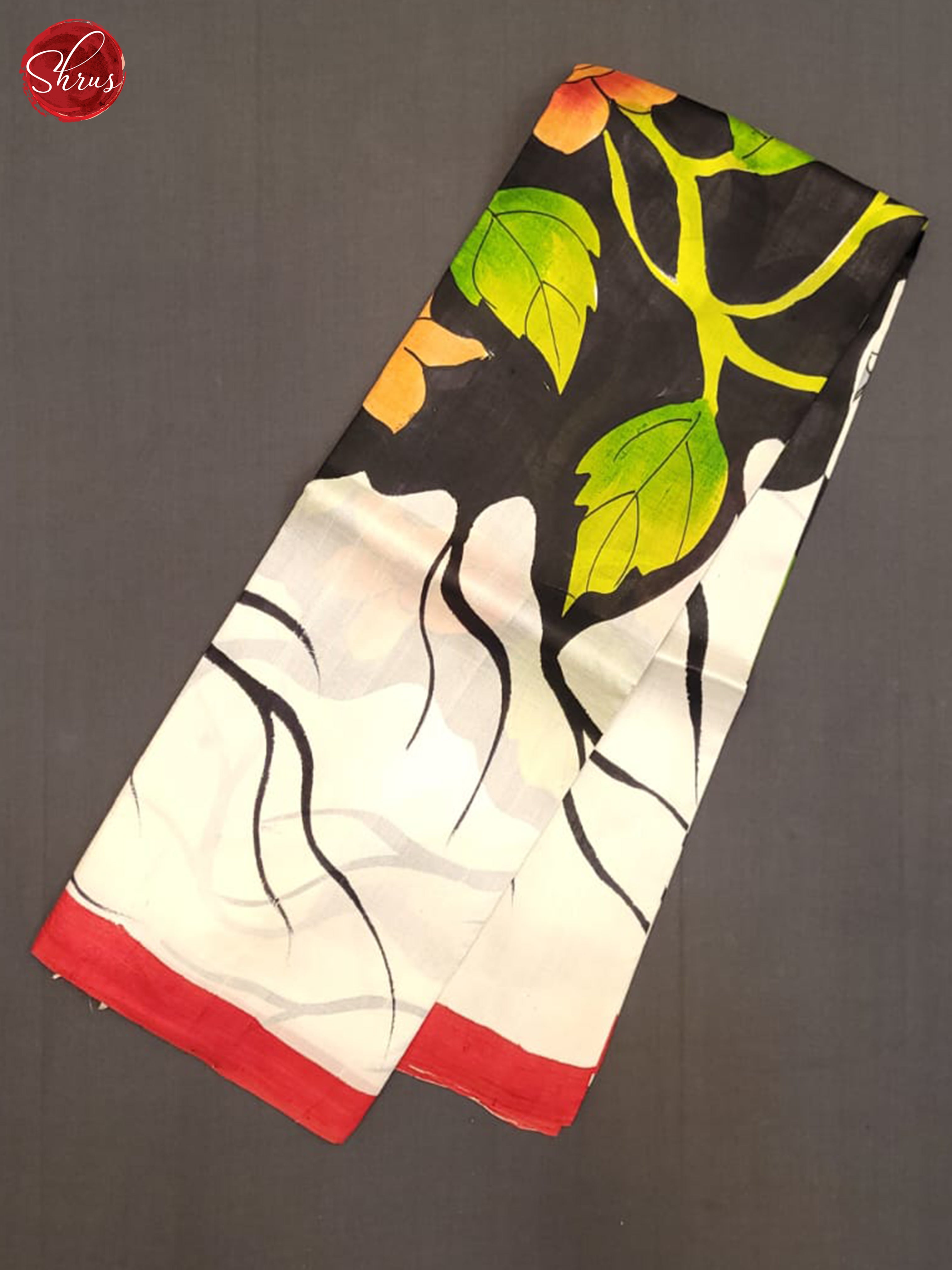 Cream & Green - Murshidabad Silk Saree - Shop on ShrusEternity.com