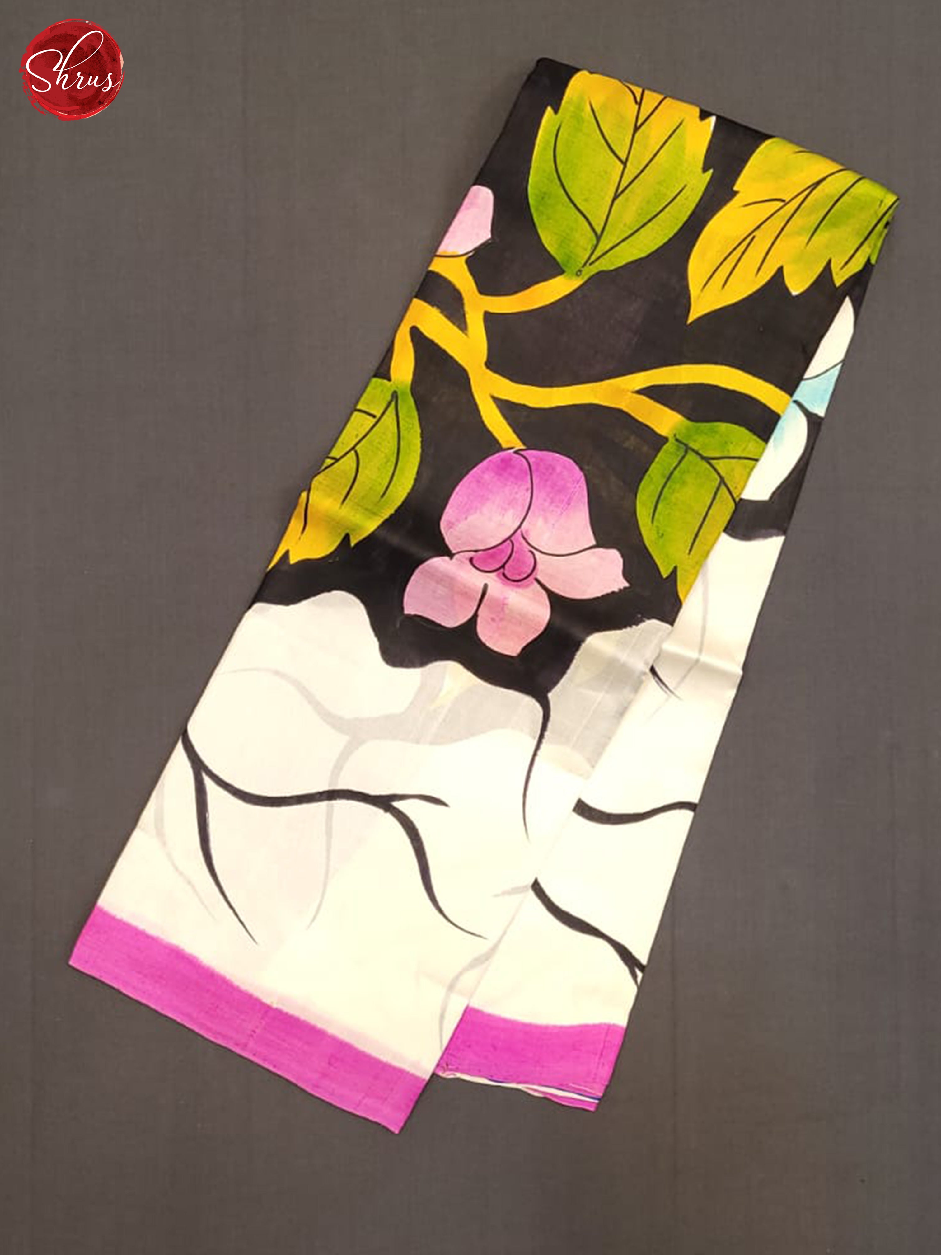 Cream & Blue- Murshidabad Silk Saree - Shop on ShrusEternity.com