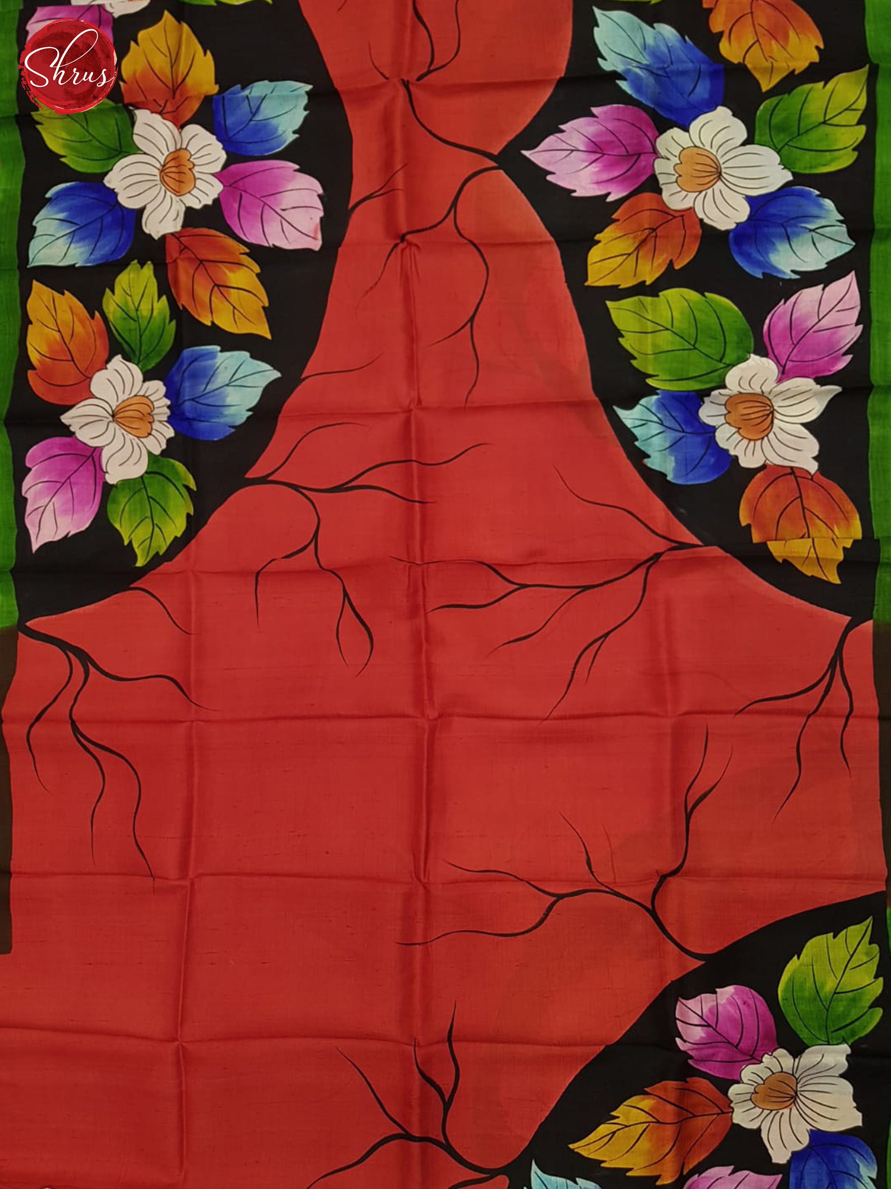 Red And Yellow-Murshidabad silk - Shop on ShrusEternity.com