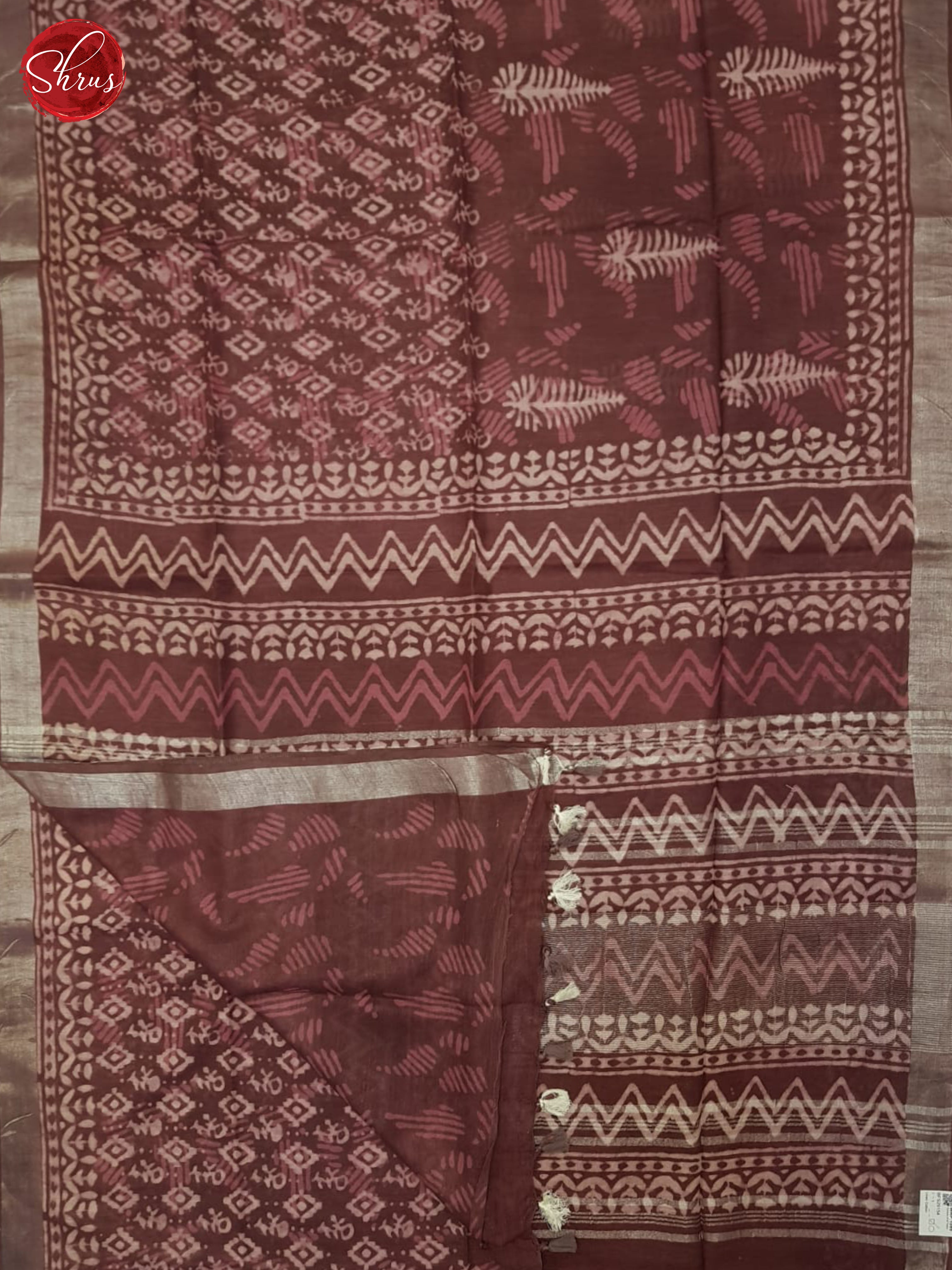 Dusty Maroon(single tone)-linen cotton saree - Shop on ShrusEternity.com