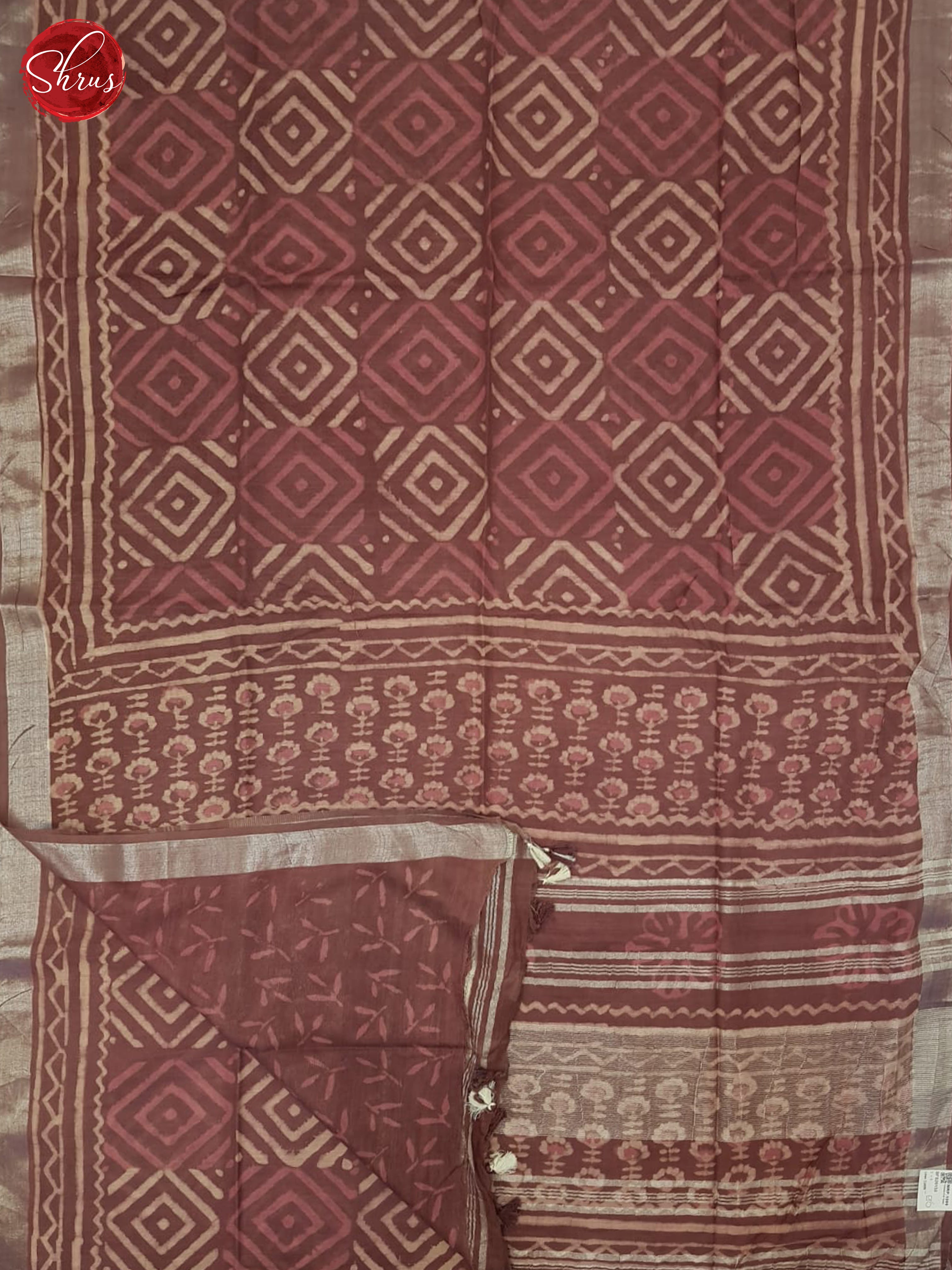 Dusty Wine(single tone)-Linen cotton saree - Shop on ShrusEternity.com
