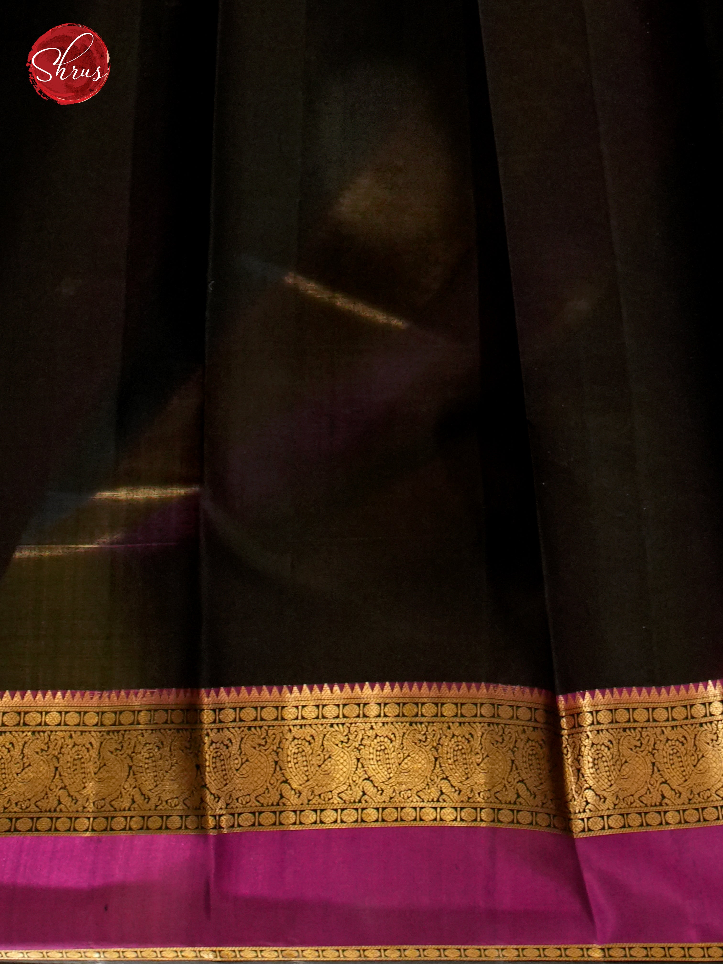 Peacock Blue & Black - Soft Silk Saree - Shop on ShrusEternity.com