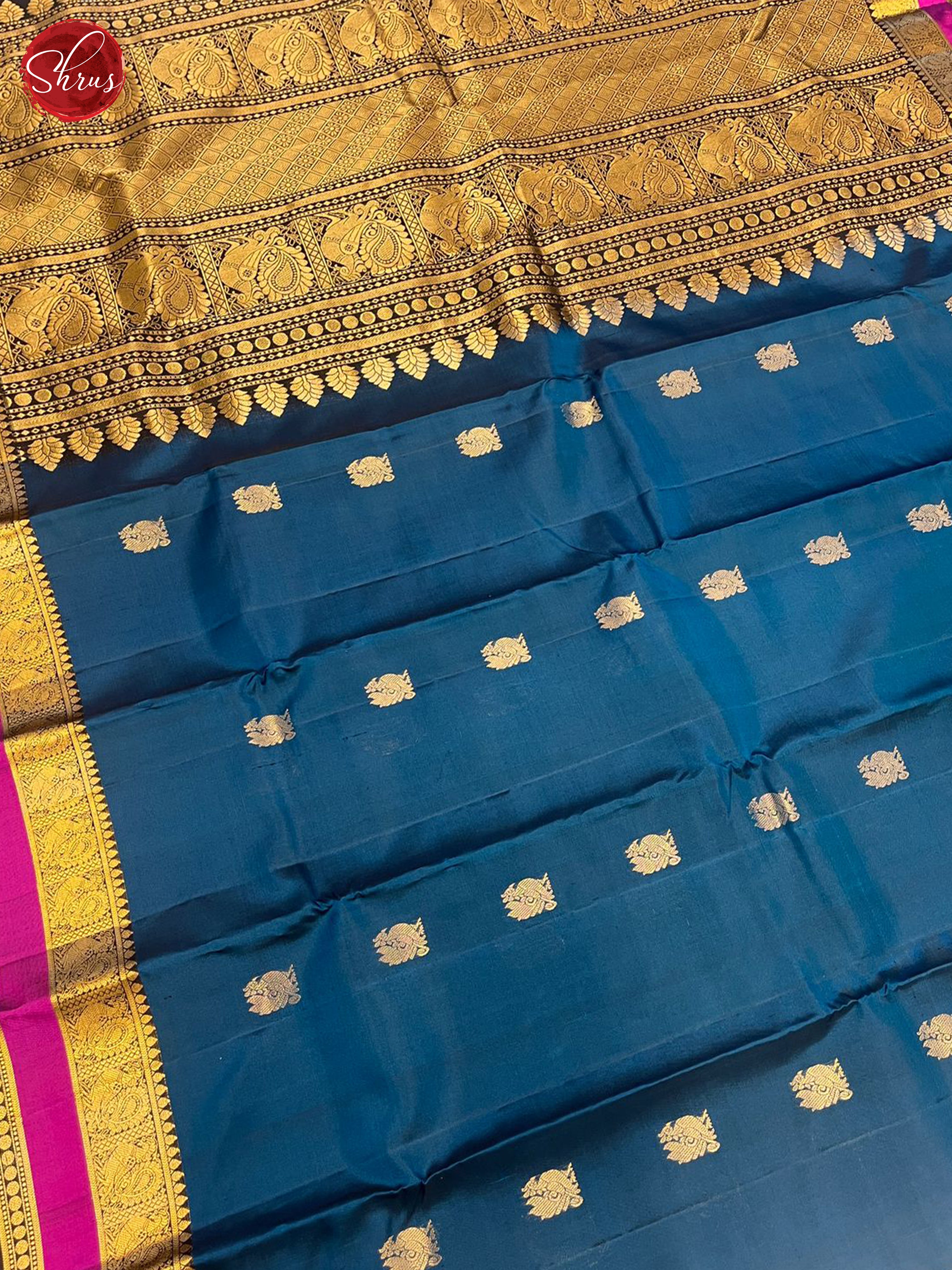 Blue & Black- Soft Silk Saree - Shop on ShrusEternity.com
