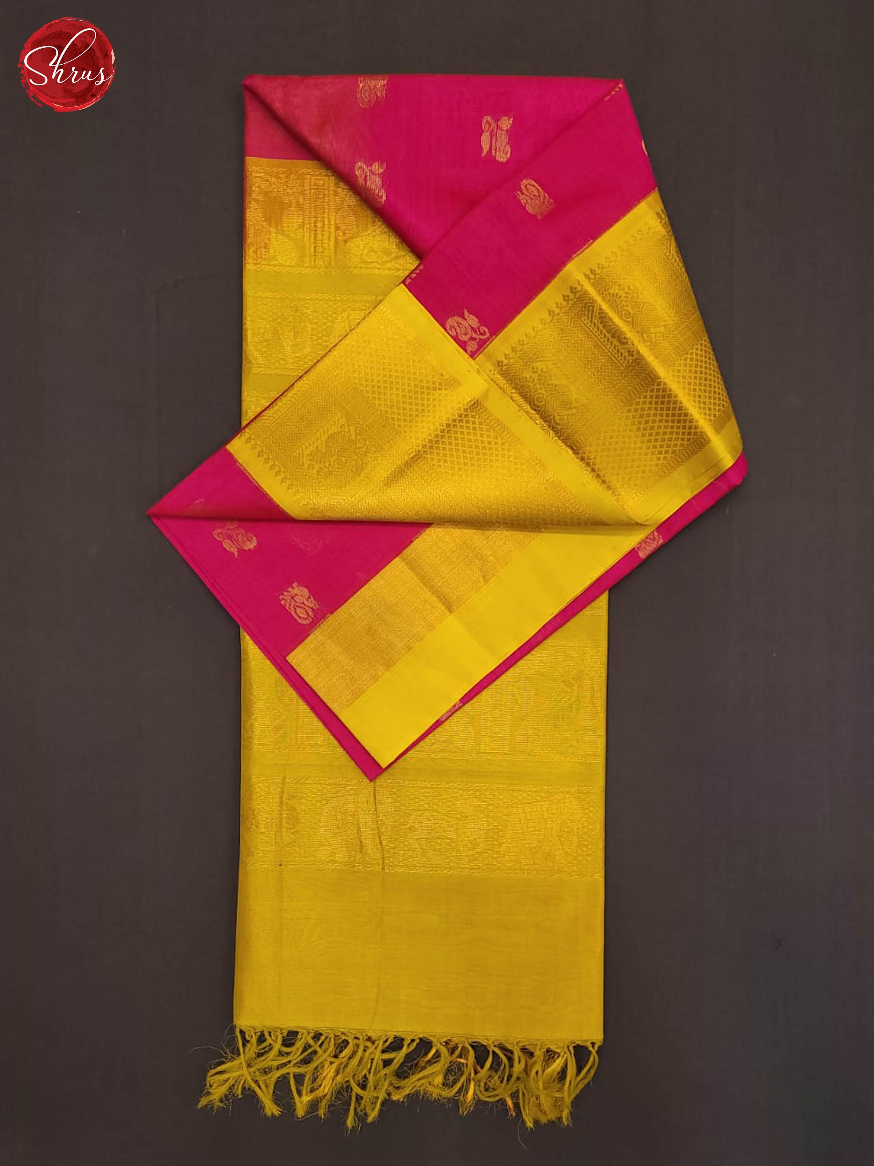 Pink and Green- Silk Cotton saree - Shop on ShrusEternity.com