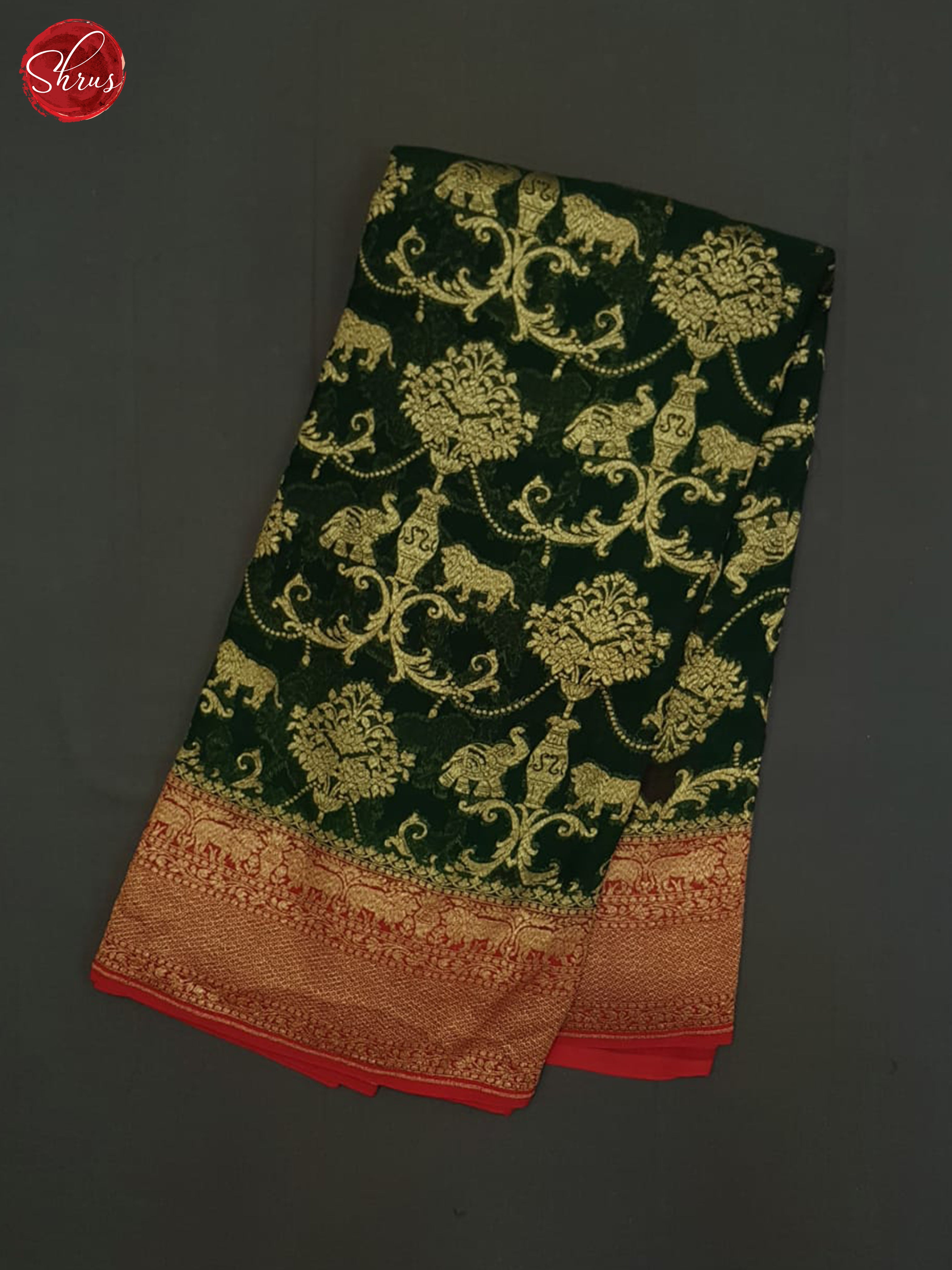 Green And Red- Georgette Silk Saree - Shop on ShrusEternity.com