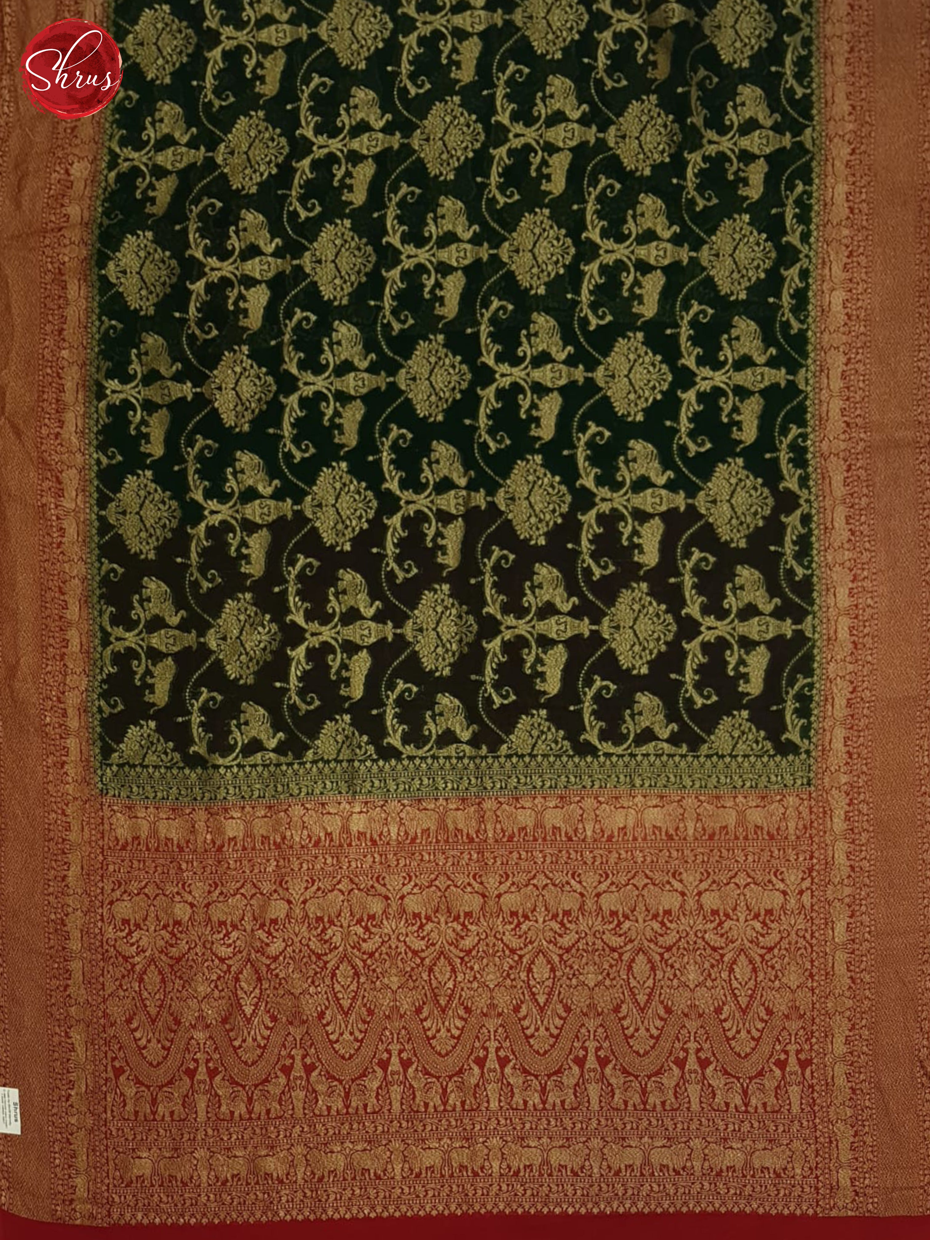 Green And Red- Georgette Silk Saree - Shop on ShrusEternity.com