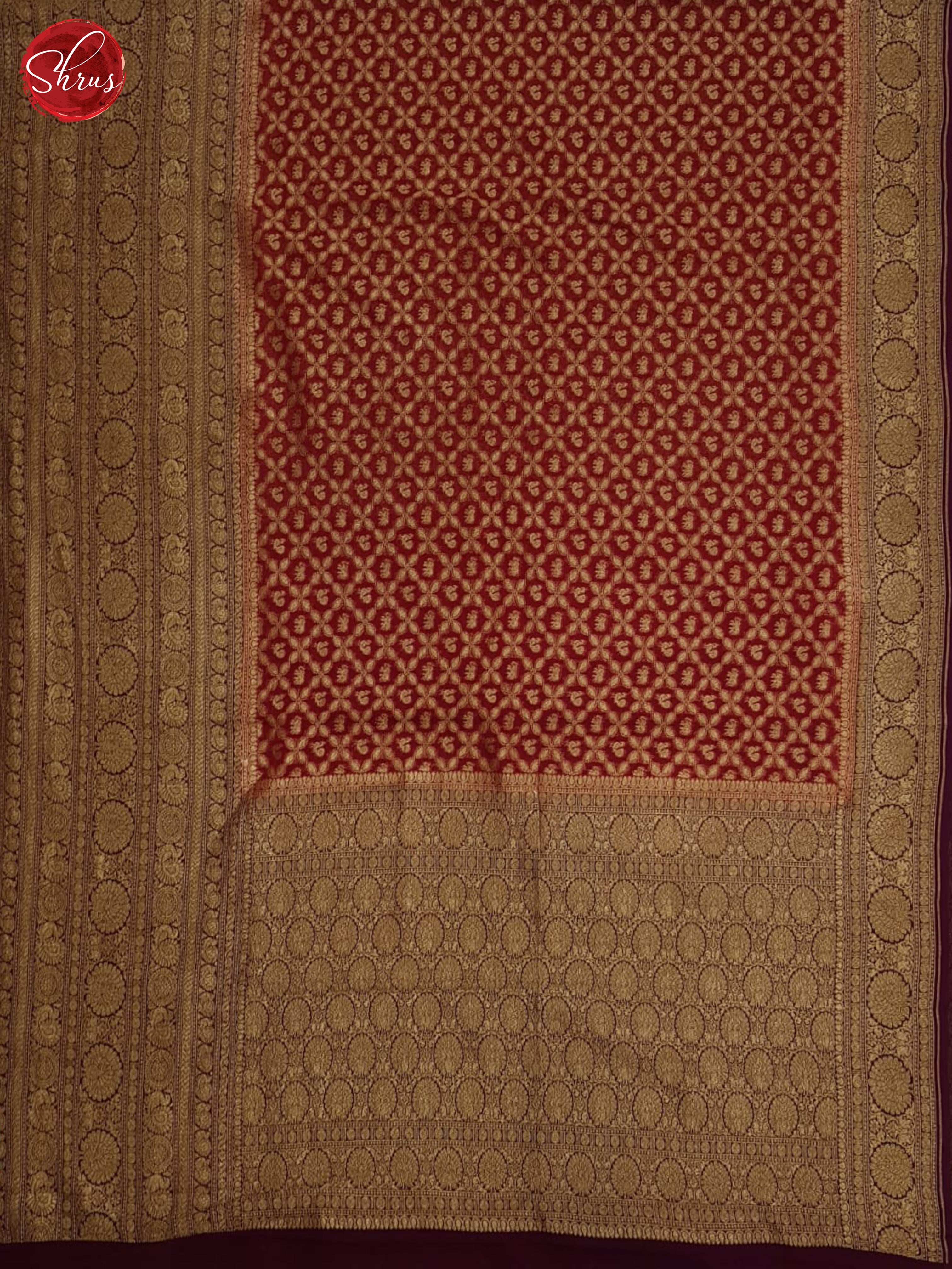 Red And Wine-Georgette Silk Saree - Shop on ShrusEternity.com