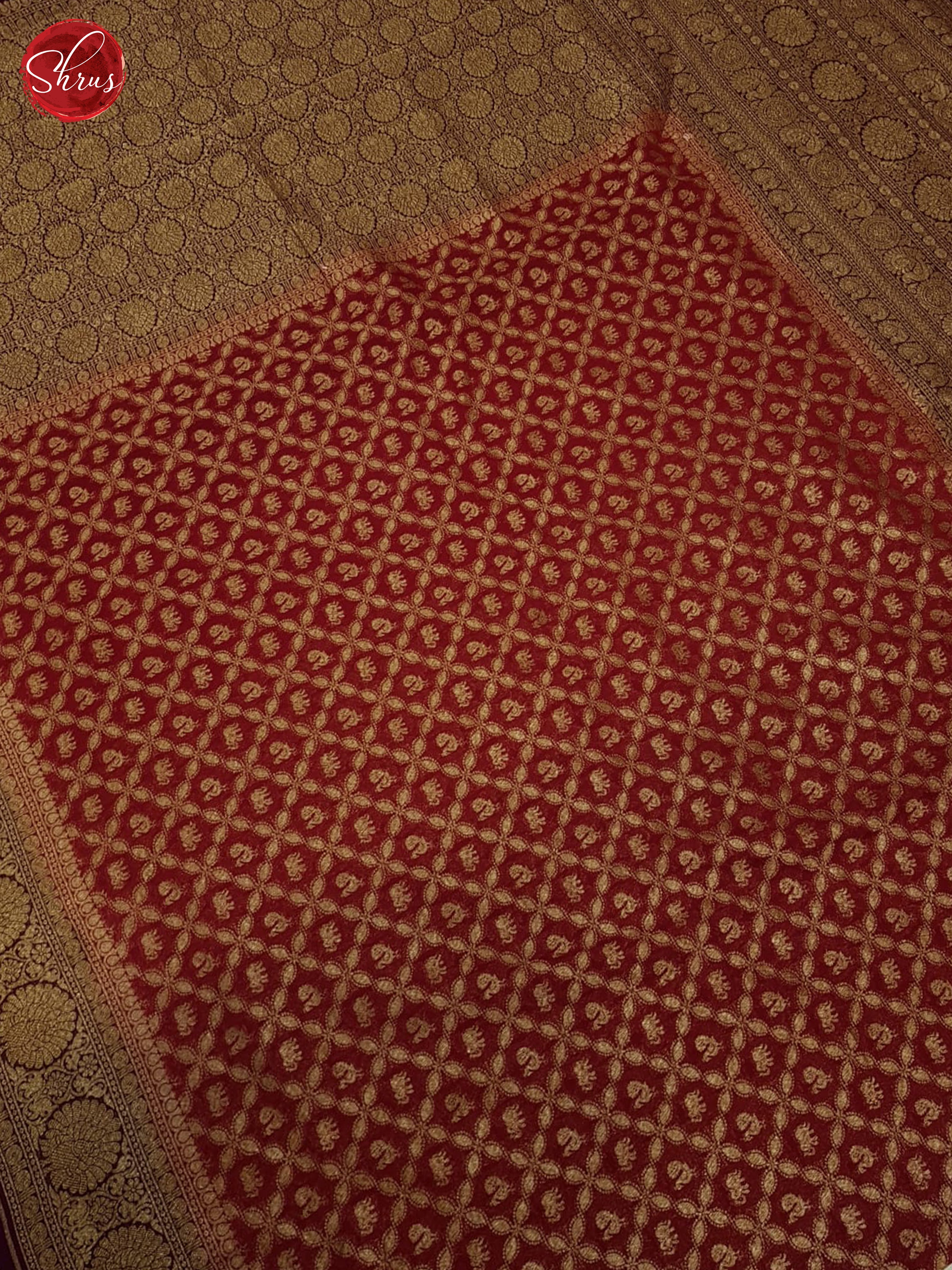 Red And Wine-Georgette Silk Saree - Shop on ShrusEternity.com