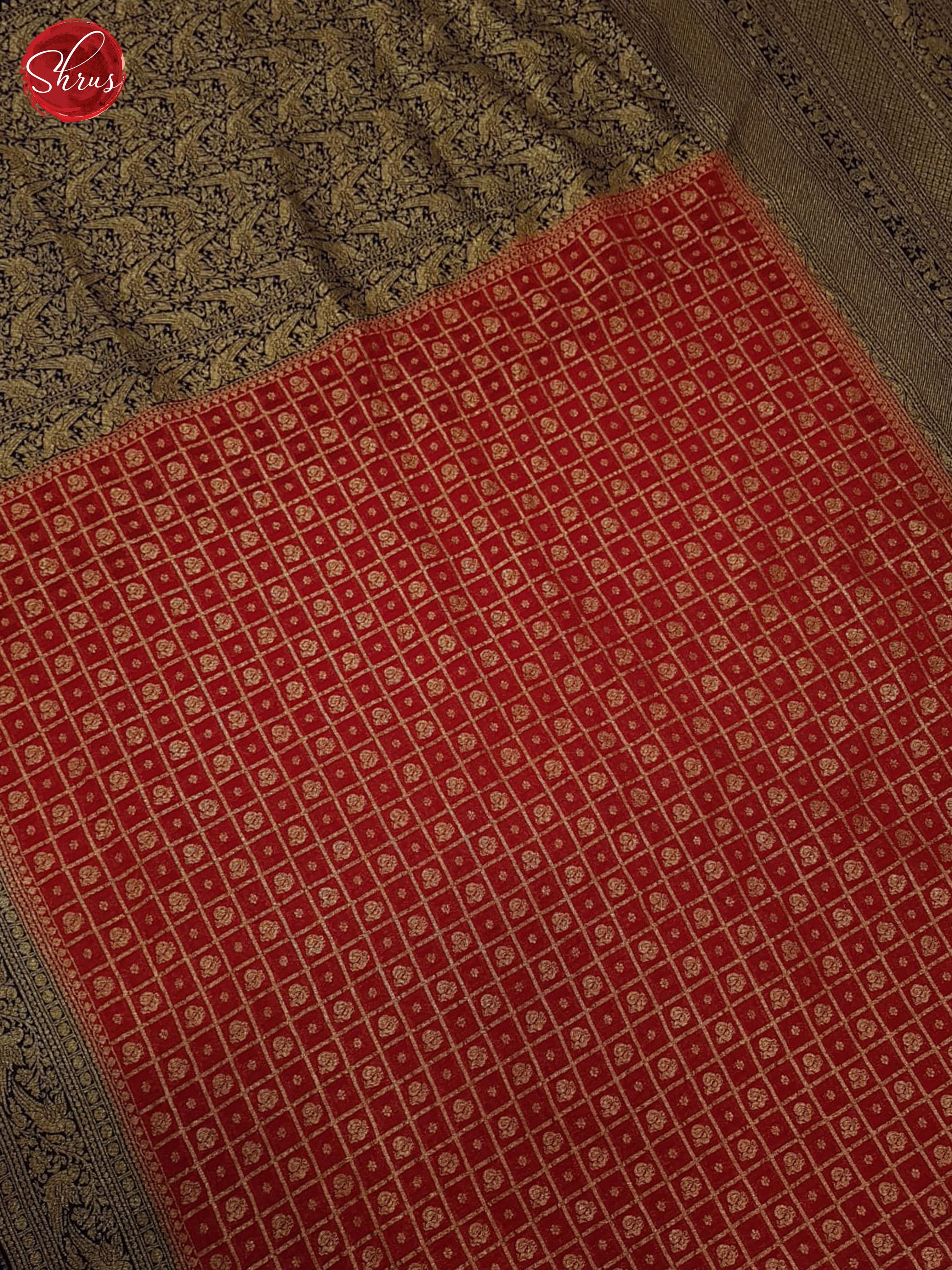 Red And Blue-Georgette Silk Saree - Shop on ShrusEternity.com