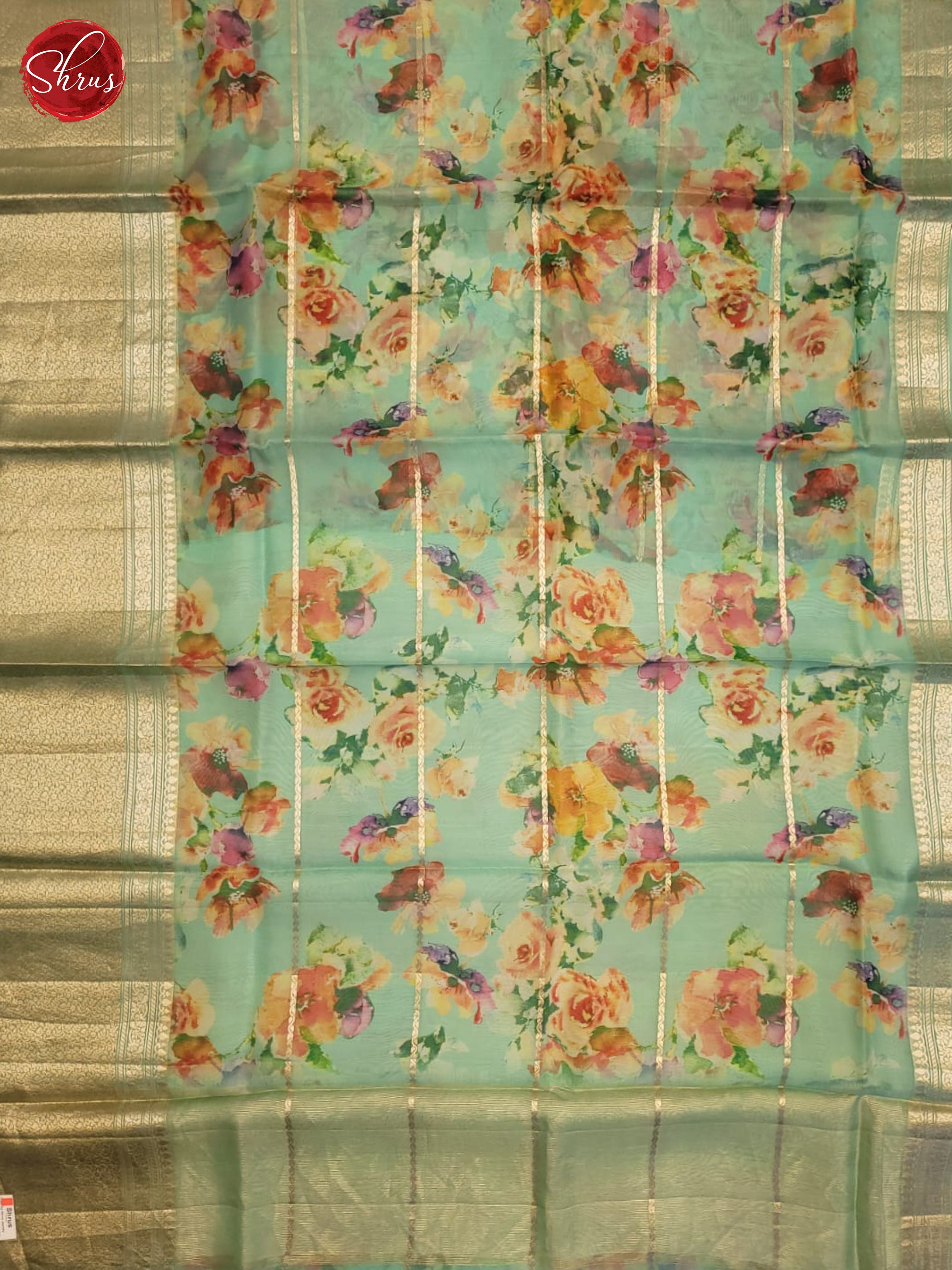 Teal Blue(single tone)-Organza Saree - Shop on ShrusEternity.com