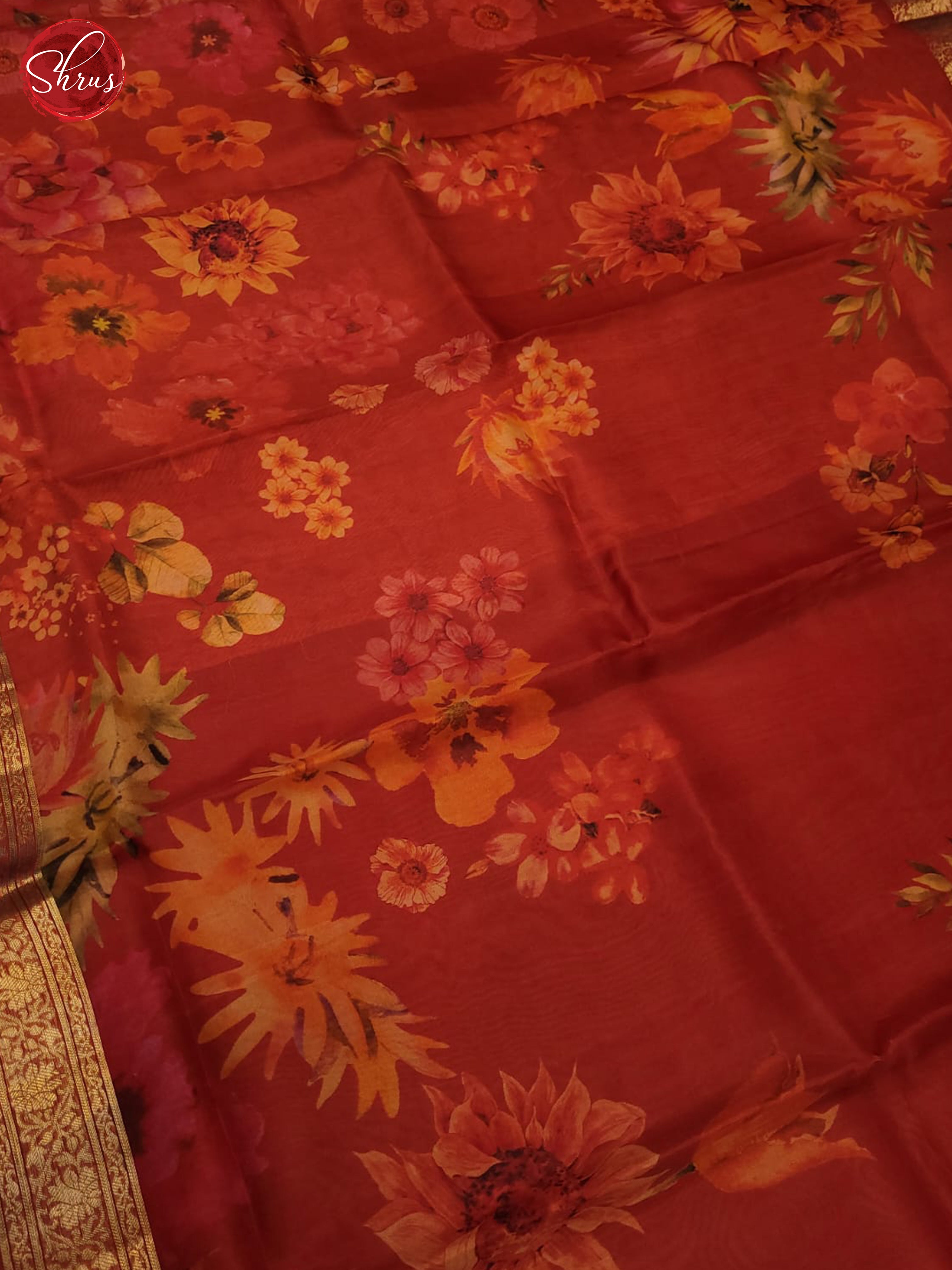 Red(single tone)-Organza silk - Shop on ShrusEternity.com