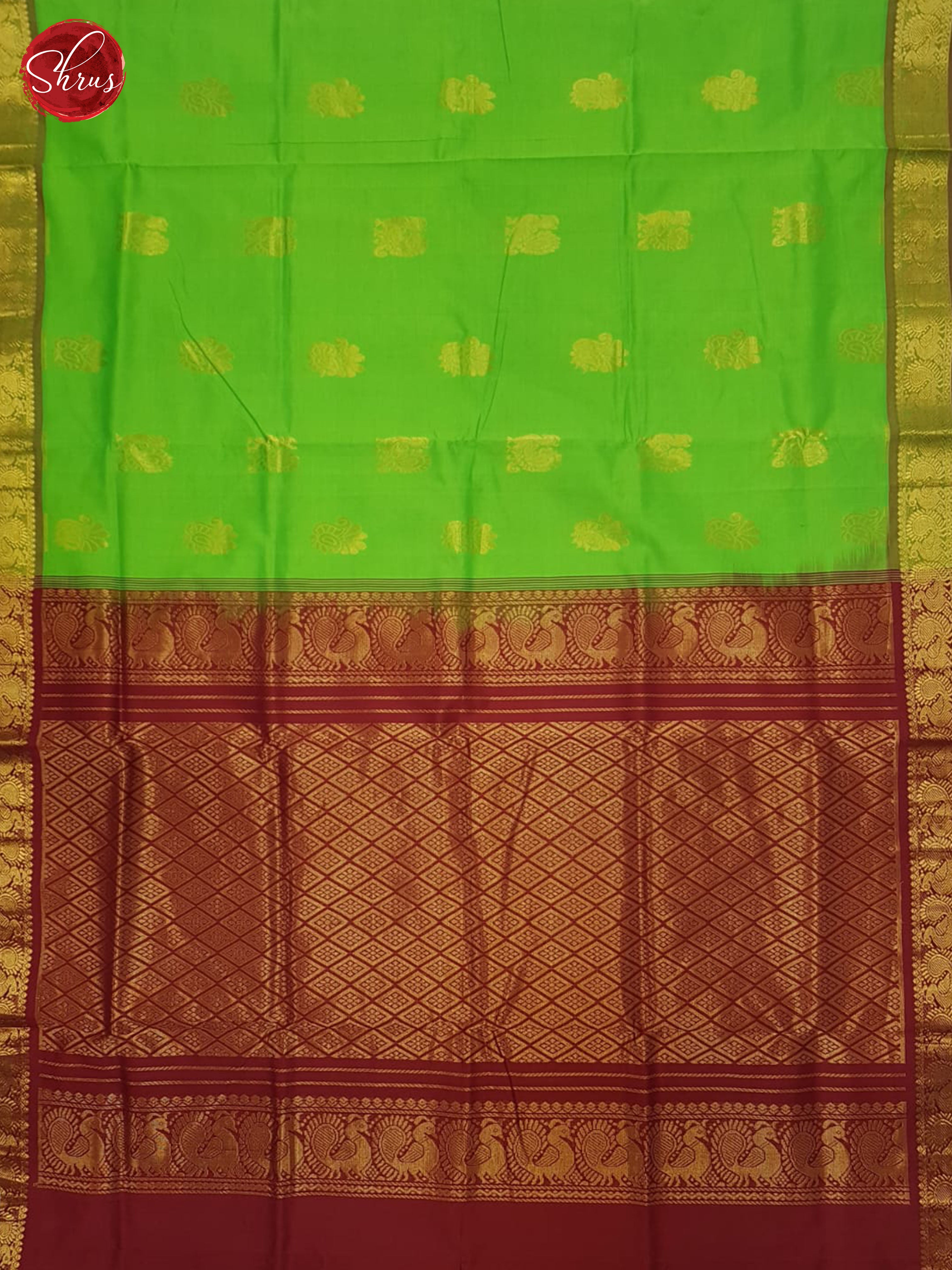 BFS9324 - Silk Cotton Halfpure Saree - Shop on ShrusEternity.com